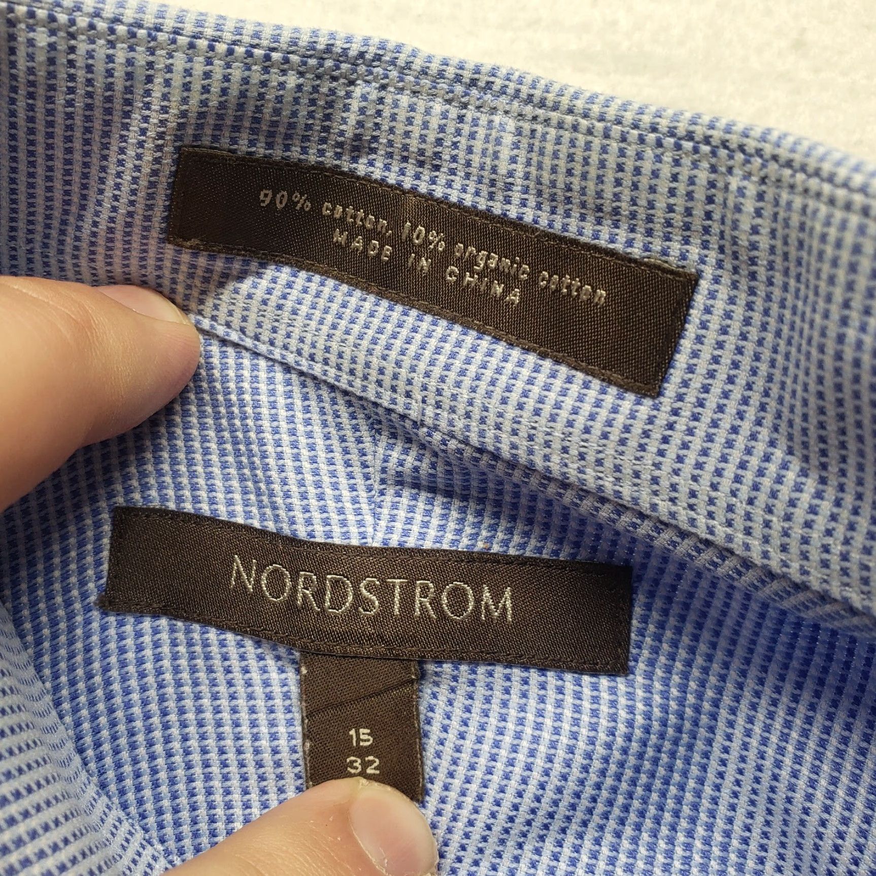Nordstrom Nordstrom Shirt Button-Up Casual Blue Long Sleeve Adult Men's 15 32 Cotton Striped Size US M / EU 48-50 / 2 - 3 Thumbnail