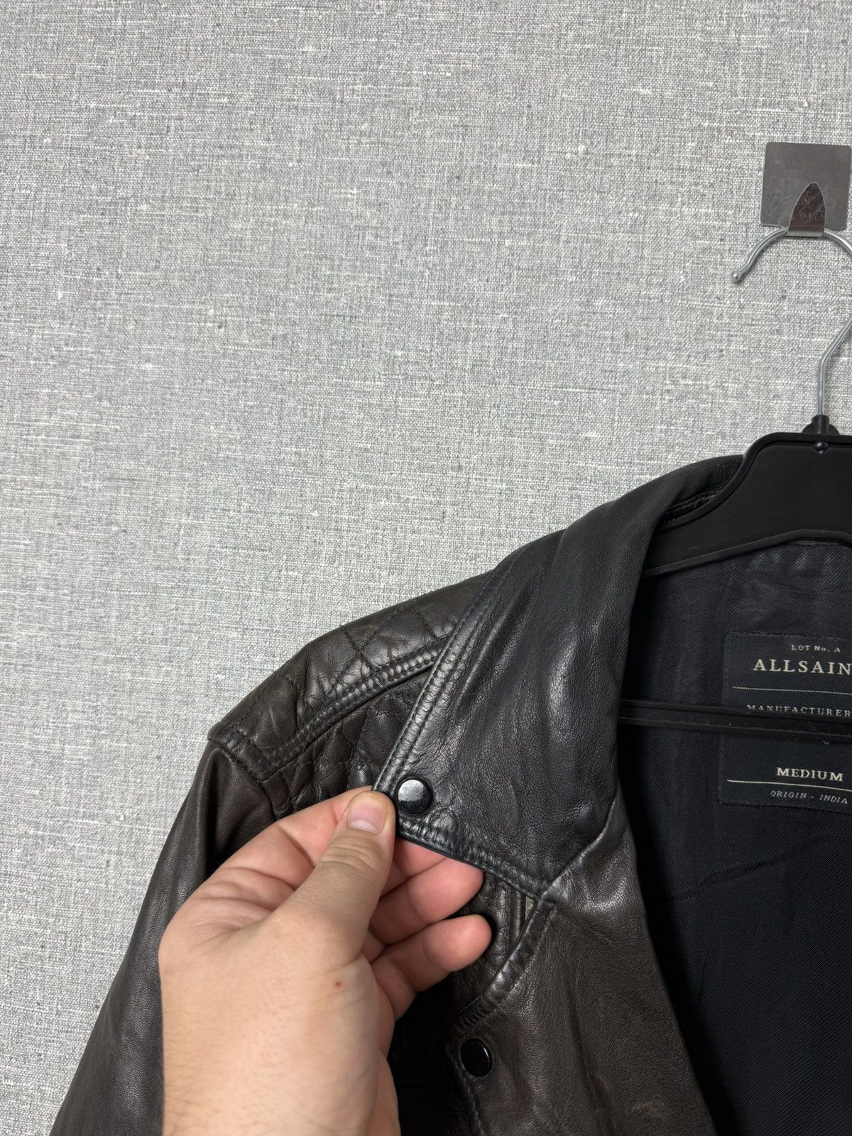 Allsaints AllSaints Conroy Distressed Brown Leather Biker Jacket Size US M / EU 48-50 / 2 - 8 Thumbnail