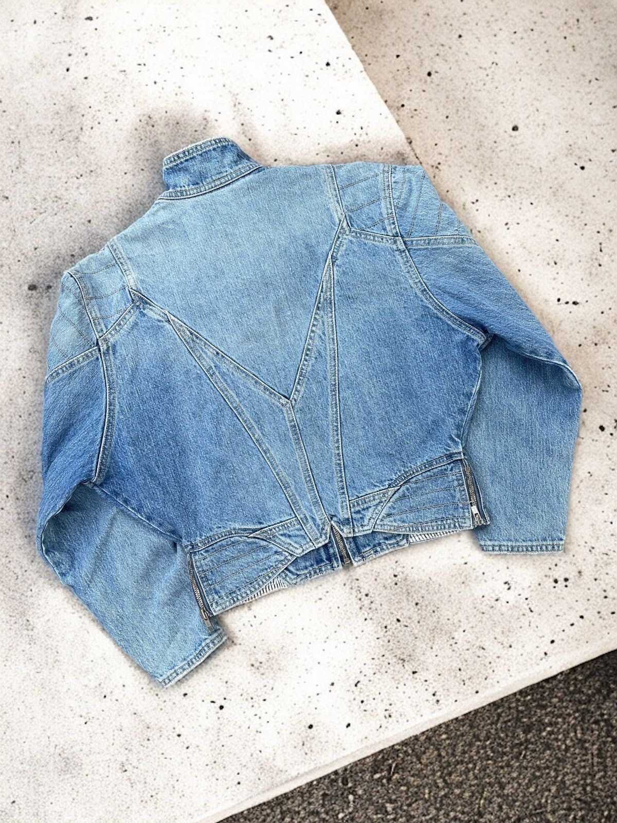 If Six Was Nine 🔥Vintage Scour Racing Crop Denim Jacket Size M / US 6-8 / IT 42-44 - 3 Thumbnail
