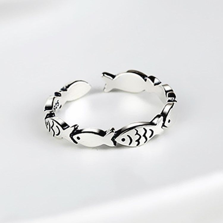 VIBE Vintage-Style Distressed Fish Ring Size ONE SIZE - 1 Thumbnail
