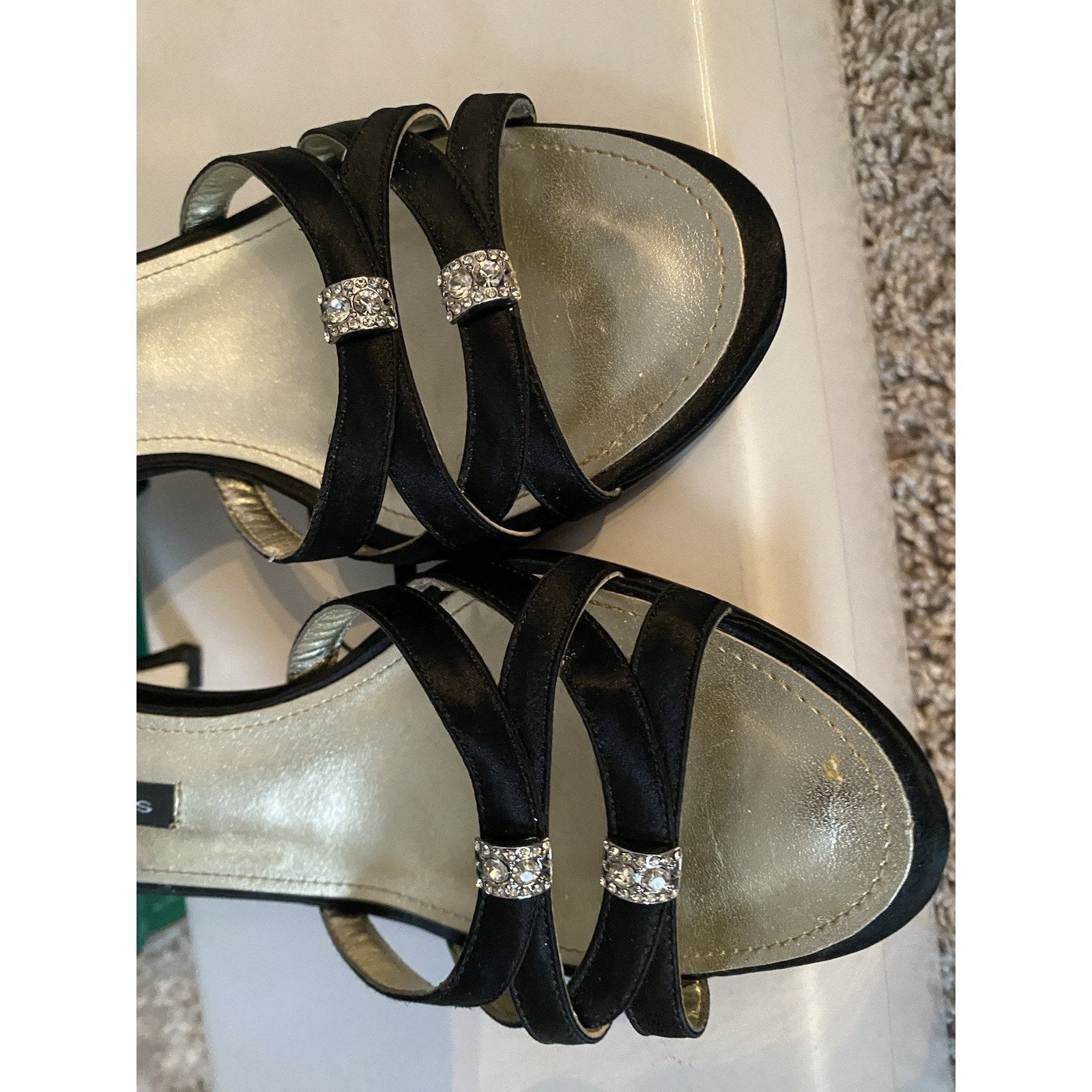 & Other Stories Caparros Kitten Heels Strappy sz 6M Blk Silk Size US 6 / IT 36 - 4 Thumbnail