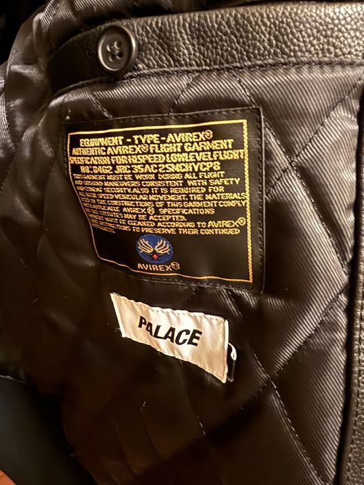 Palace PALACE x AVIREX leather varsity jacket | Grailed