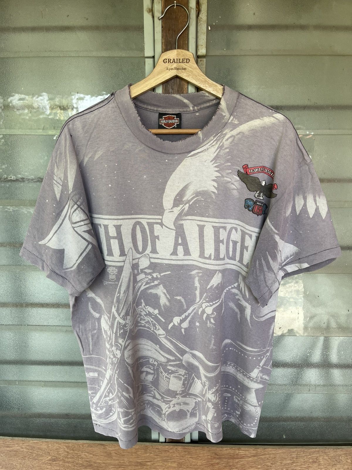 Harley Davidson Thrashed Vintage 1991 Harley Davidson OVP Sun Faded Tee Size US XL / EU 56 / 4 - 2 Thumbnail