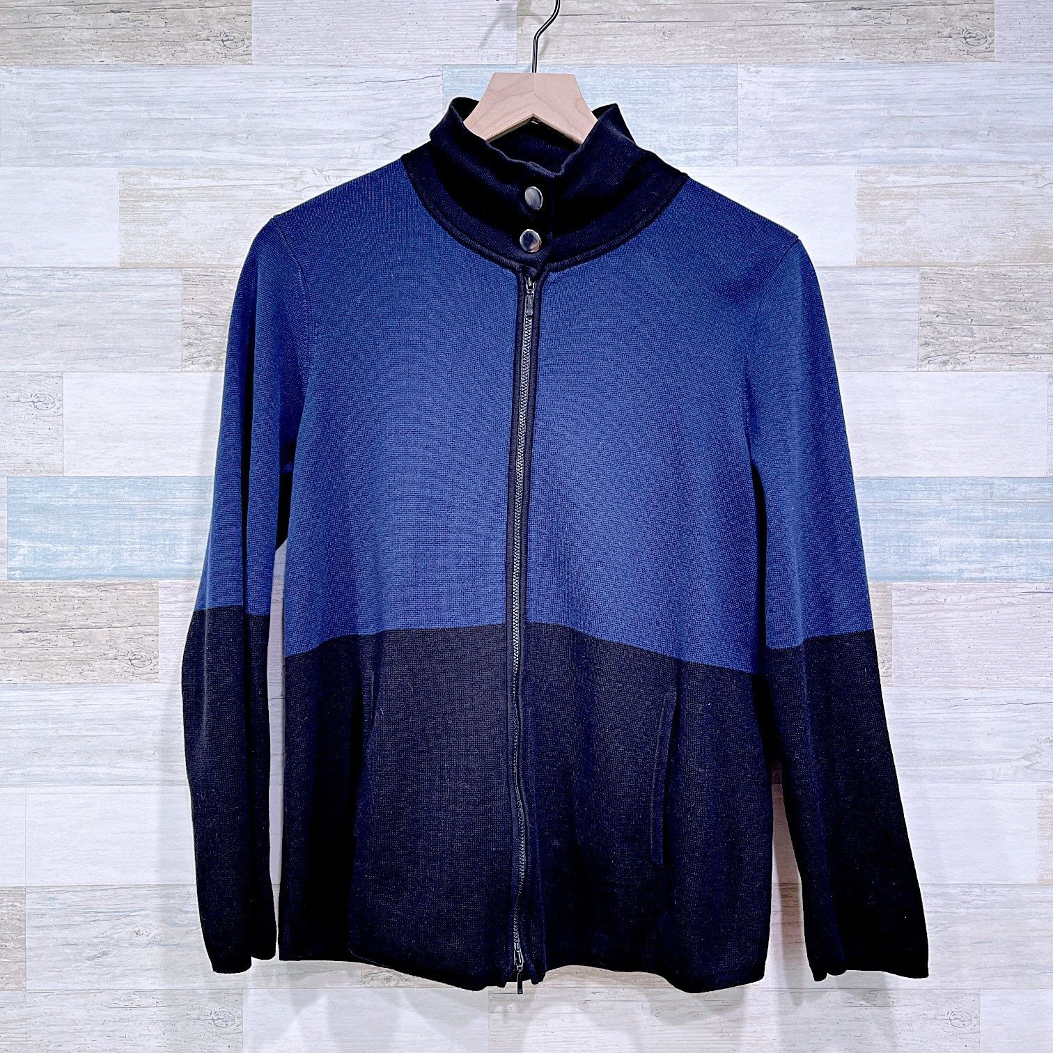 Other Belford Pima Cotton Snap Funnel Jacket Blue Womens Medium Size M / US 6-8 / IT 42-44 - 2 Thumbnail