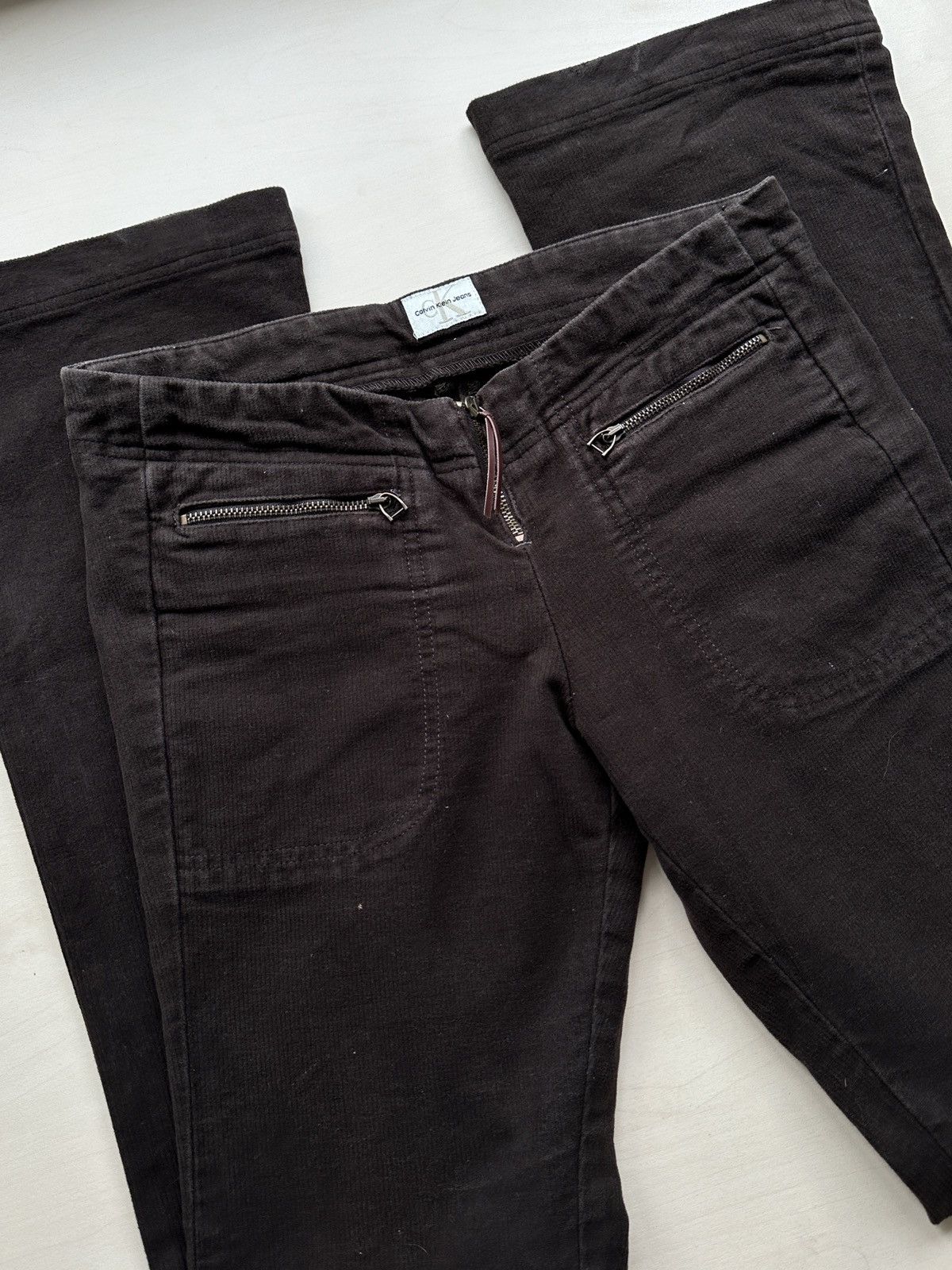 Calvin Klein × Vintage Vintage Calvin Klein Corduroy Bootcut Low Rice Pants 00s Size 26" / US 2 / IT 38 - 3 Thumbnail