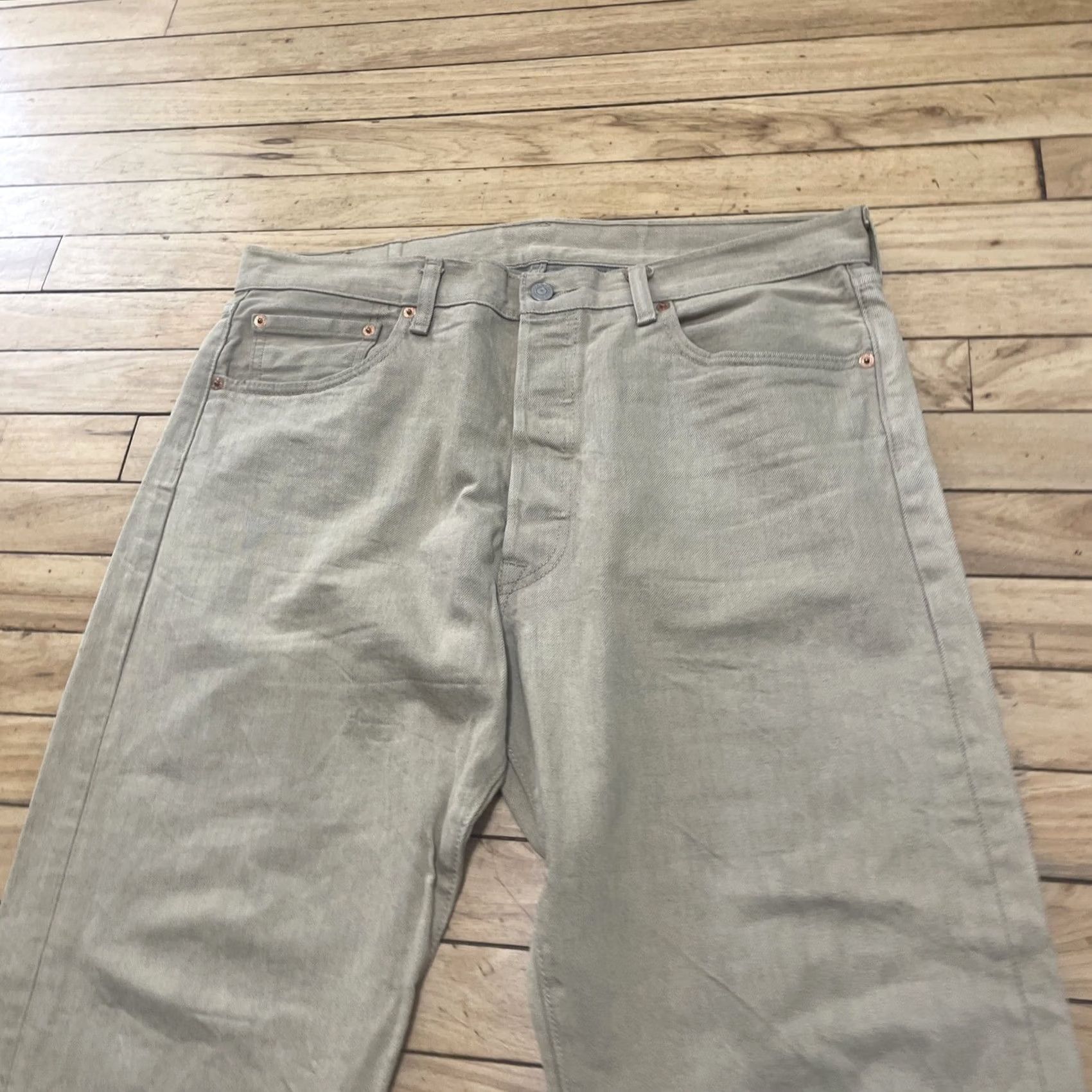 Levi's VINTAGE Levi’s 501 Jeans Men’s 36x27 Button Fly Denim Straight Brown 5-Pocket Grunge Logo 90s City Cowboy Classic Size US 36 / EU 52 - 3 Thumbnail