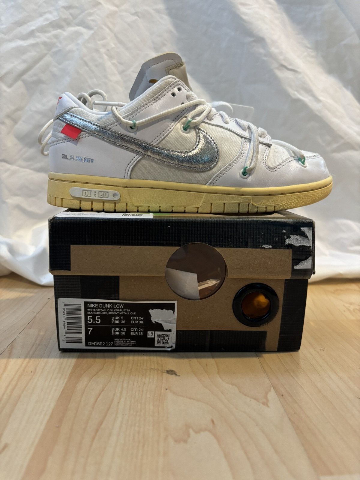 Nike × Off-White Nike Off White Dunk Low Lot 01 Of 50 Size 5.5 Size US 5.5 / EU 38 - 1 Thumbnail