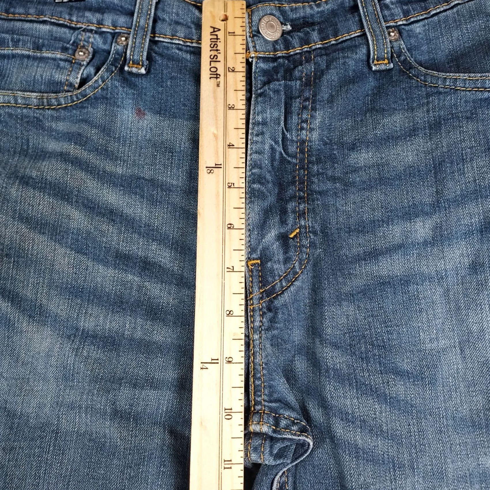 Levi's Levi’s 513 Jeans Mens 32x30 Medium Wash Slim Straight Blue Logo 5-Pocket Denim Cotton Regular Rise Mens Jeans Size US 32 / EU 48 - 7 Thumbnail