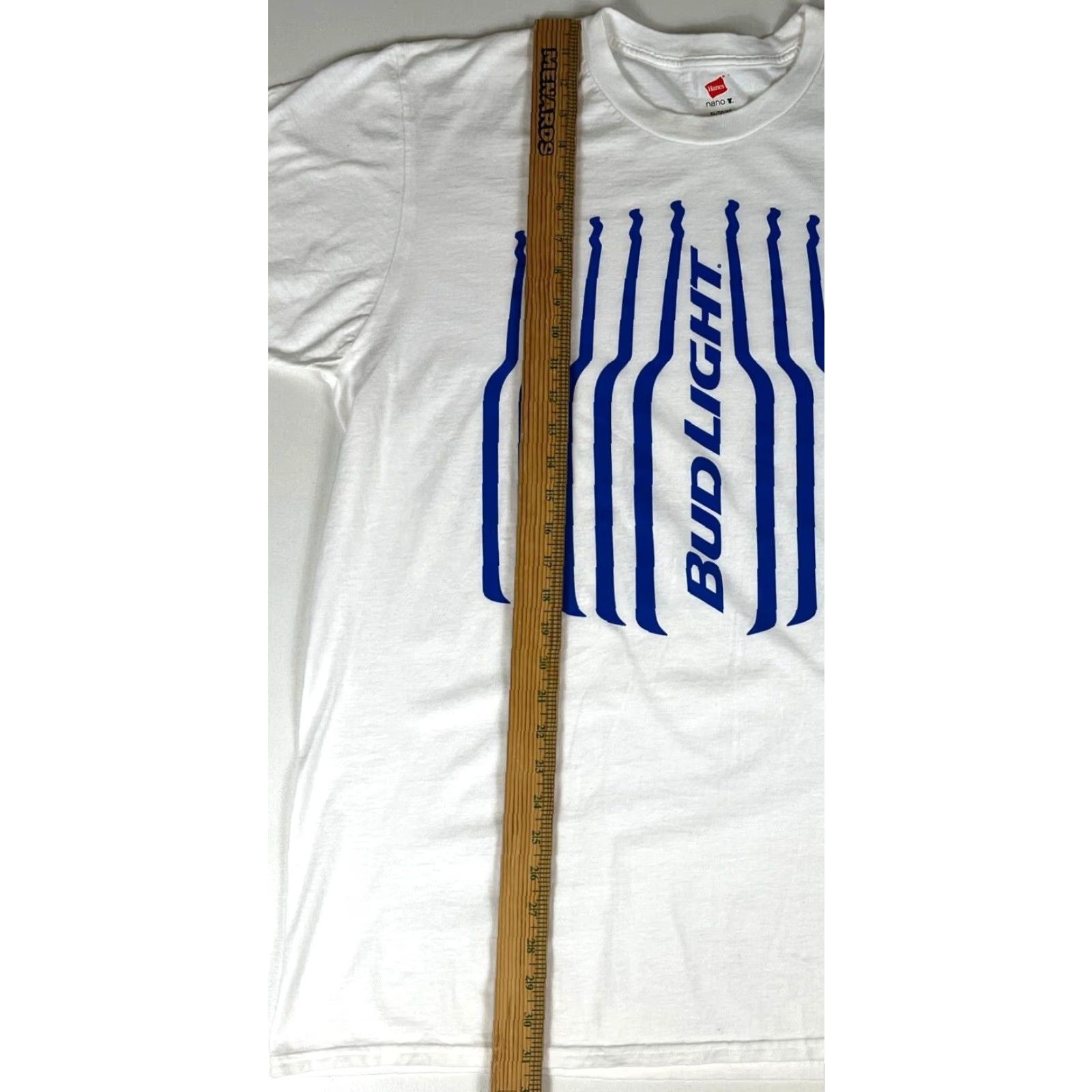 Hanes Bud Light Promo T-Shirt Bottles Graphic Sz XL Hanes Men White Cotton Crew Neck Short Sleeve Vintage/Pre-owned Shirt XL Mens Size US XL / EU 56 / 4 - 5 Thumbnail