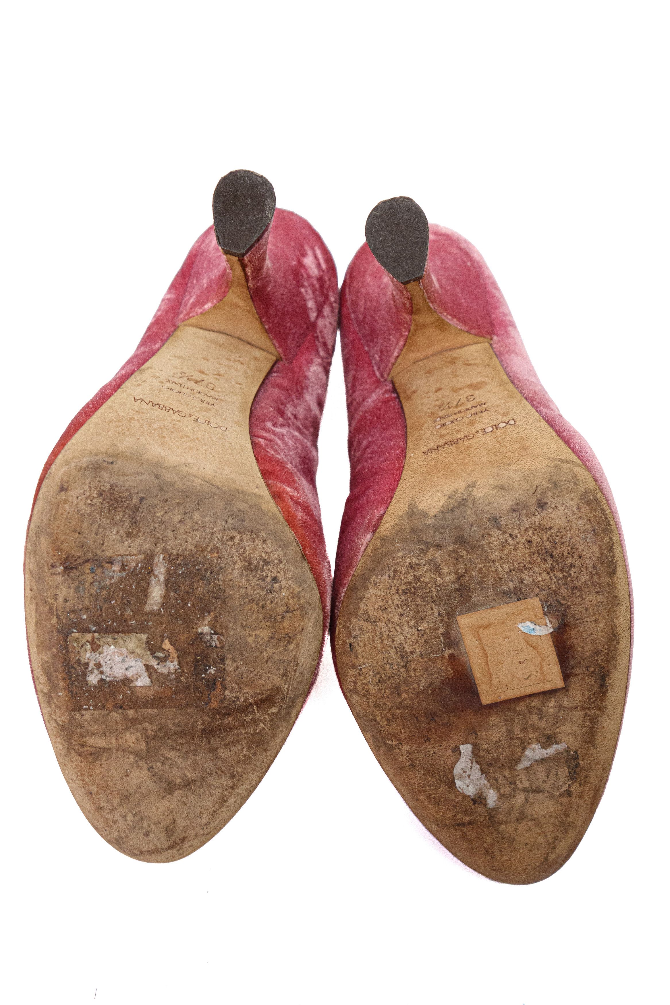 Dolce & Gabbana F/W2011 Runway Plush Velour Heels Size US 7.5 / IT 37.5 - 5 Thumbnail