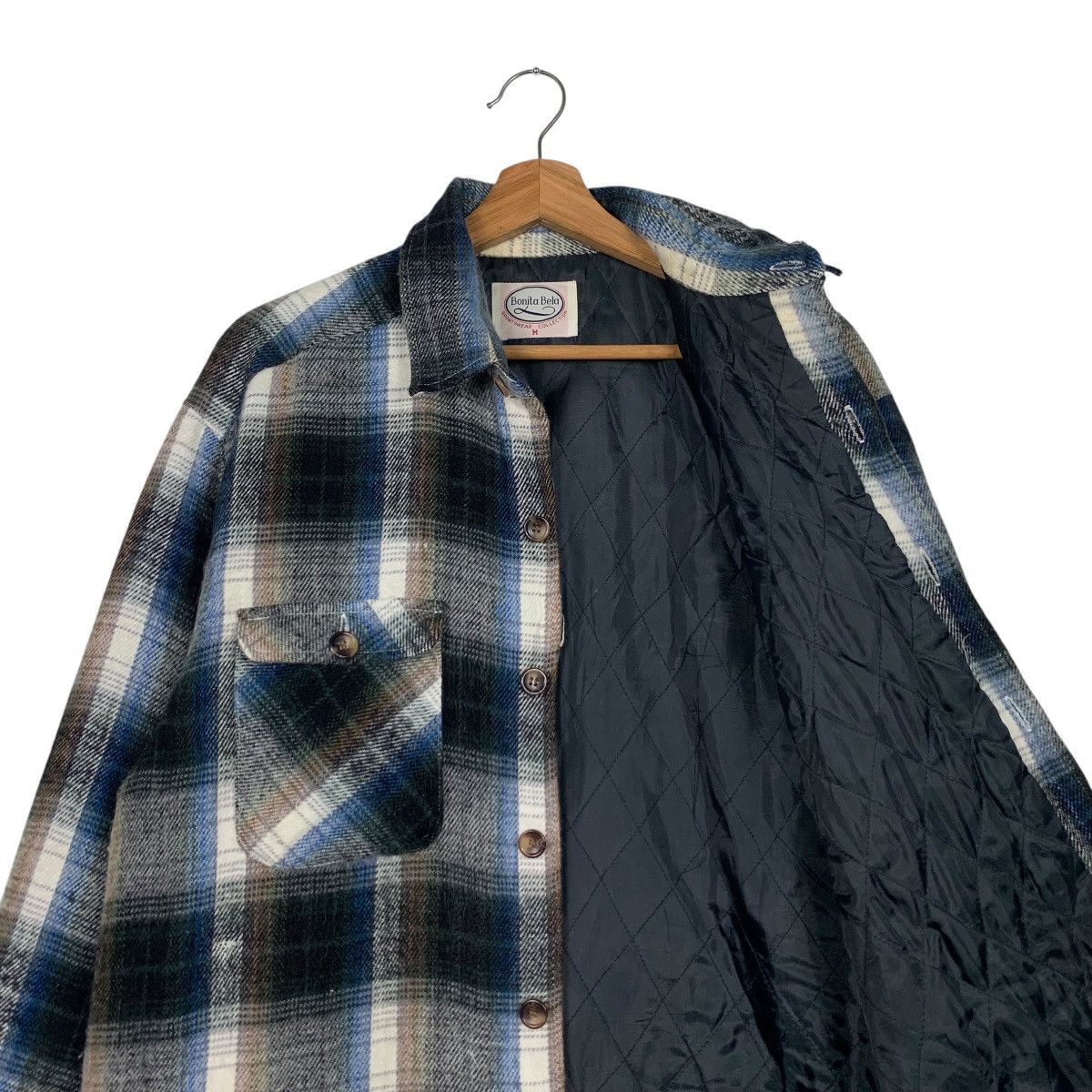 Flannel BONITA BELA Four Pocket Checked Flannel Jacket #2296-C102 Size US M / EU 48-50 / 2 - 10 Thumbnail