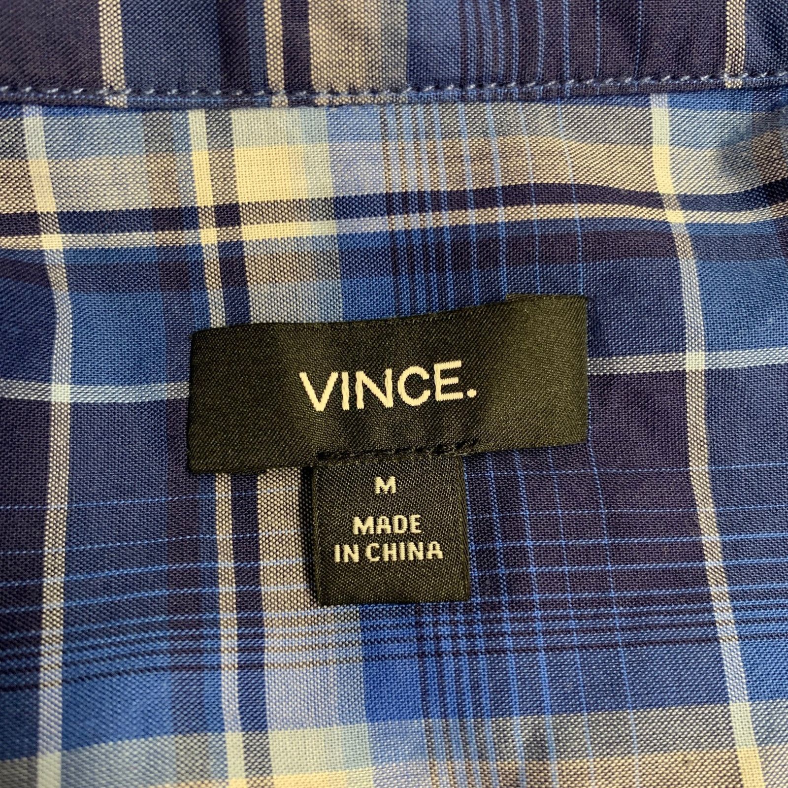 Vince VINCE Size M Navy White Plaid Long Sleeve Shirt Size US M / EU 48-50 / 2 - 4 Thumbnail