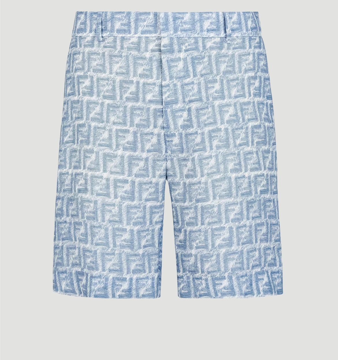 Fendi Blue FF linen shorts Size US 37 - 1 Thumbnail