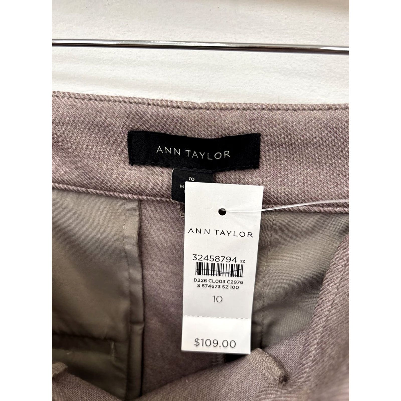 Ann Taylor NWT Ann Taylor Brown Twill Side Zip Trouser Business Pants Womens 10 Beige Dress Pants Mens? Womens - choose? Size 32" / US 10 / IT 46 - 4 Thumbnail