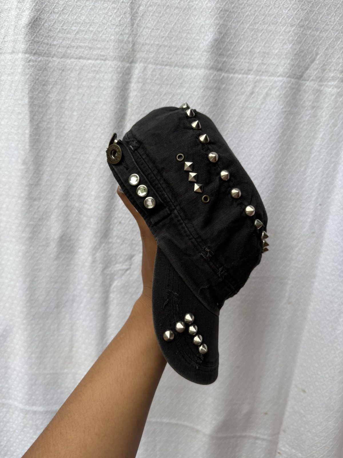 Distressed studded gothic style punk hats
