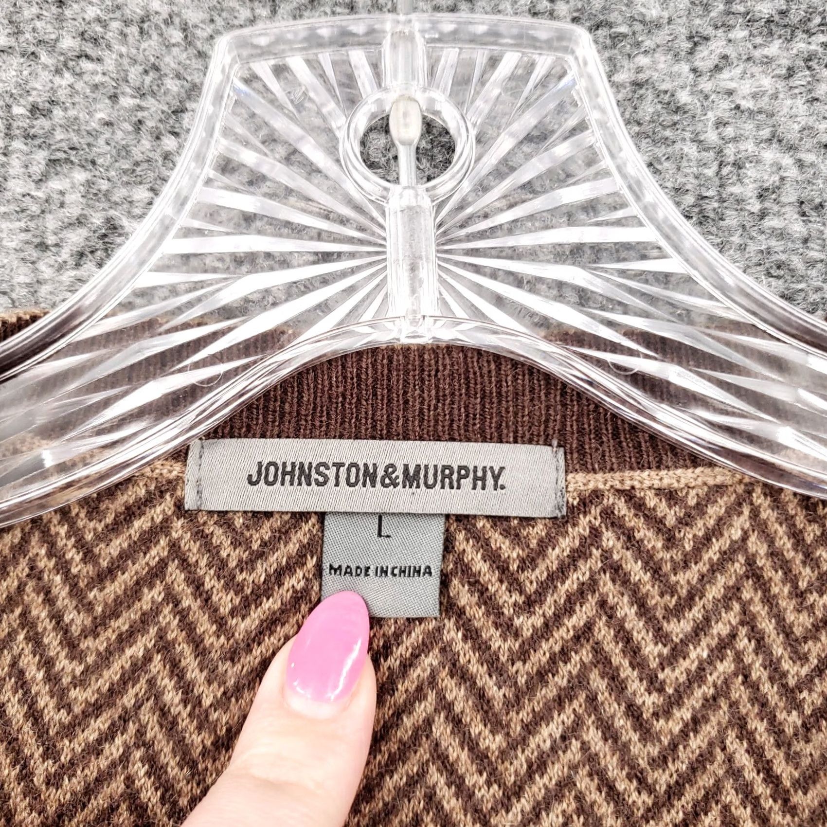 Johnston & Murphy Johnston & Murphy Sweater Womens L Brown Mens Long Sleeve Silk Neck Pullover Knit Size L / US 10 / IT 46 - 3 Thumbnail