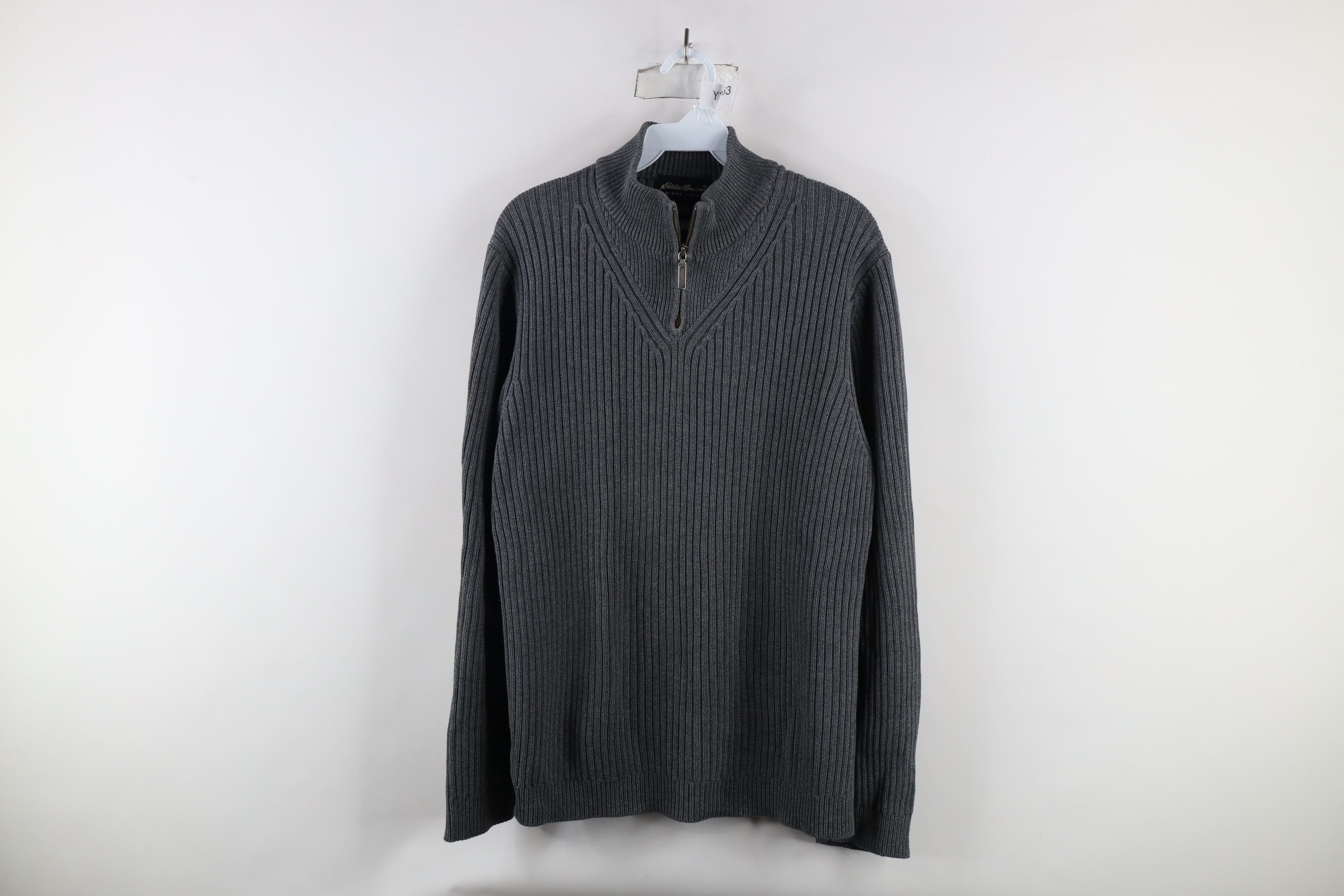 Eddie Bauer × Vintage Vintage 90s Eddie Bauer Knit Half Zip Pullover Sweater Size US L / EU 52-54 / 3 - 1 Thumbnail