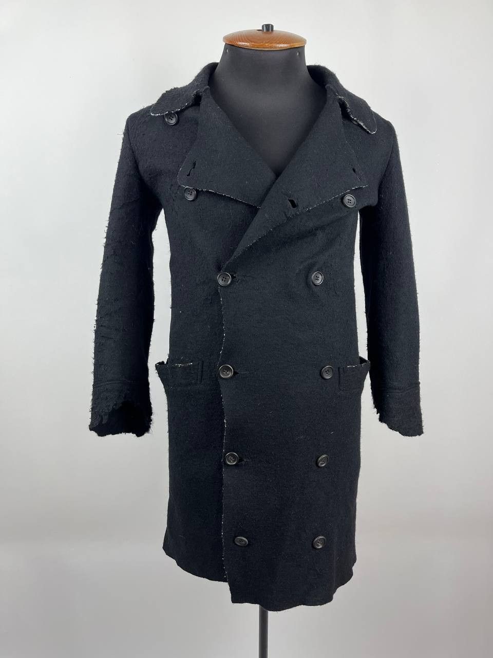 Yohji Yamamoto Worn Condition Archival Yohji Yamamoto Distressed Wool Coat Size US XS / EU 42 / 0 - 1 Thumbnail