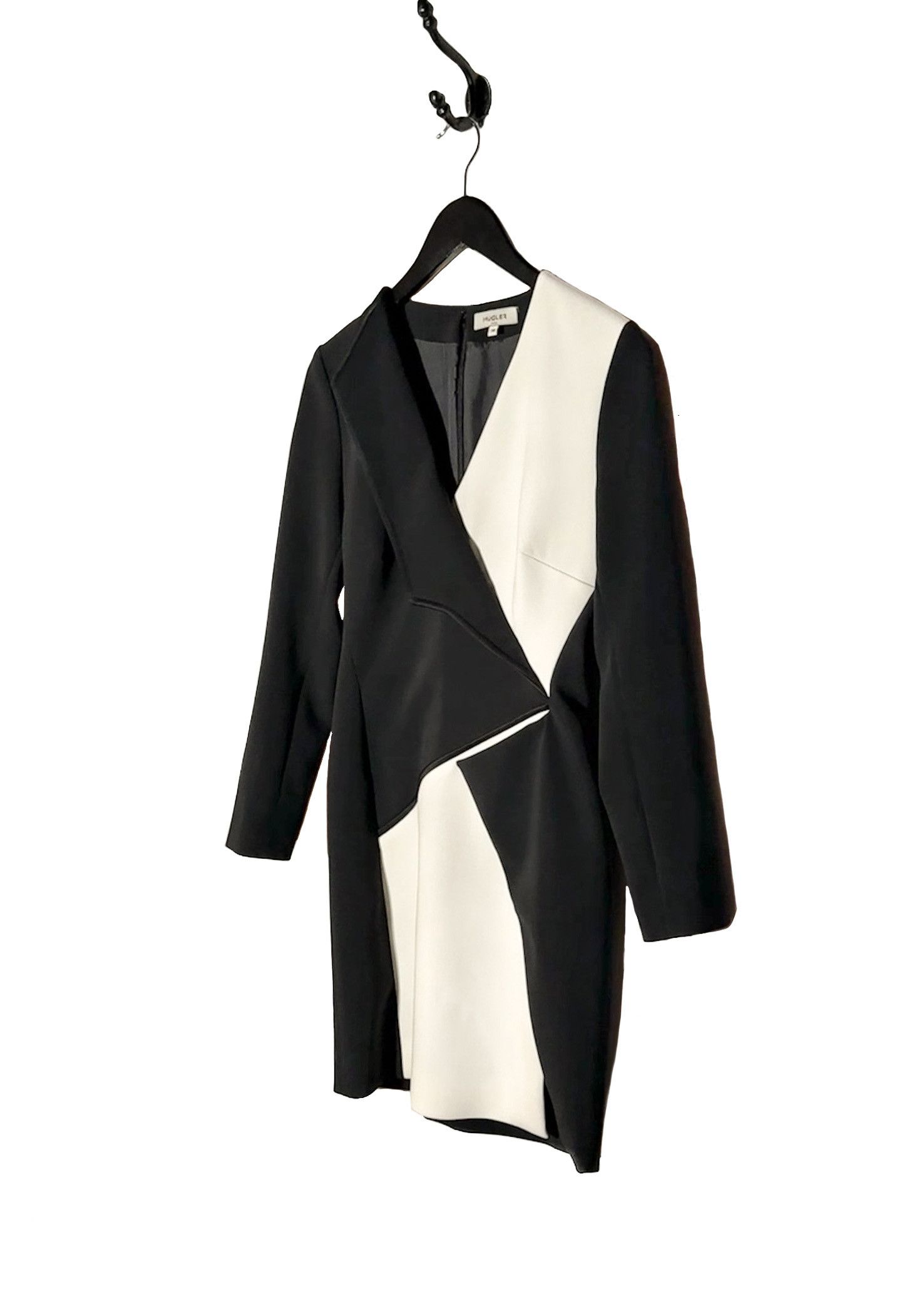 Mugler Mugler Bonded Black White Colourblock Crepe Mini Dress | Grailed