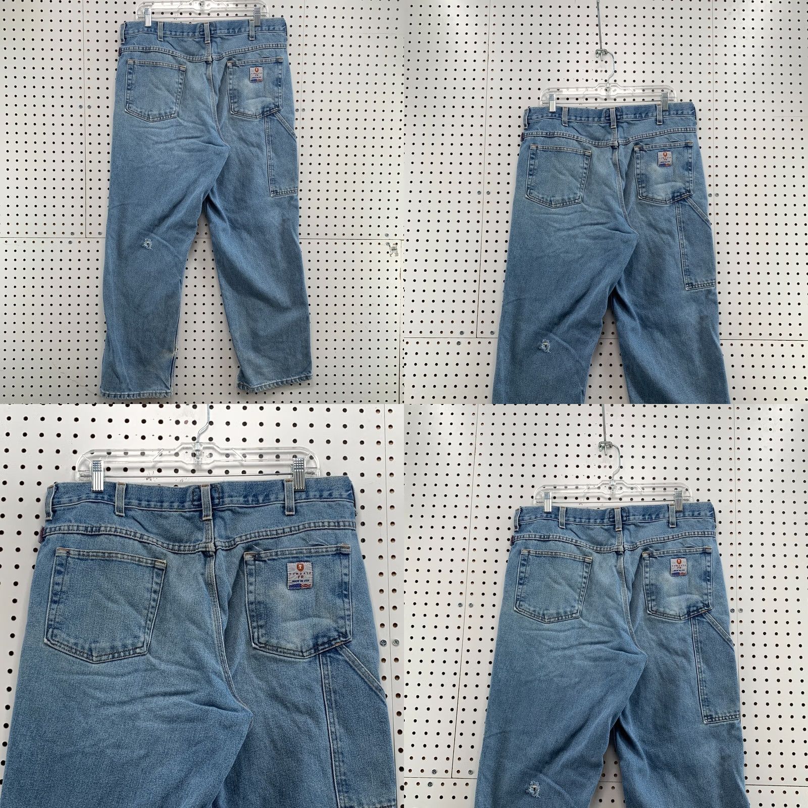 Denime Tyndale Denim Jeans Flame Resistant Blue Carpenter Pants Mens Fit 35x30 Straight Size US 35 - 9 Thumbnail