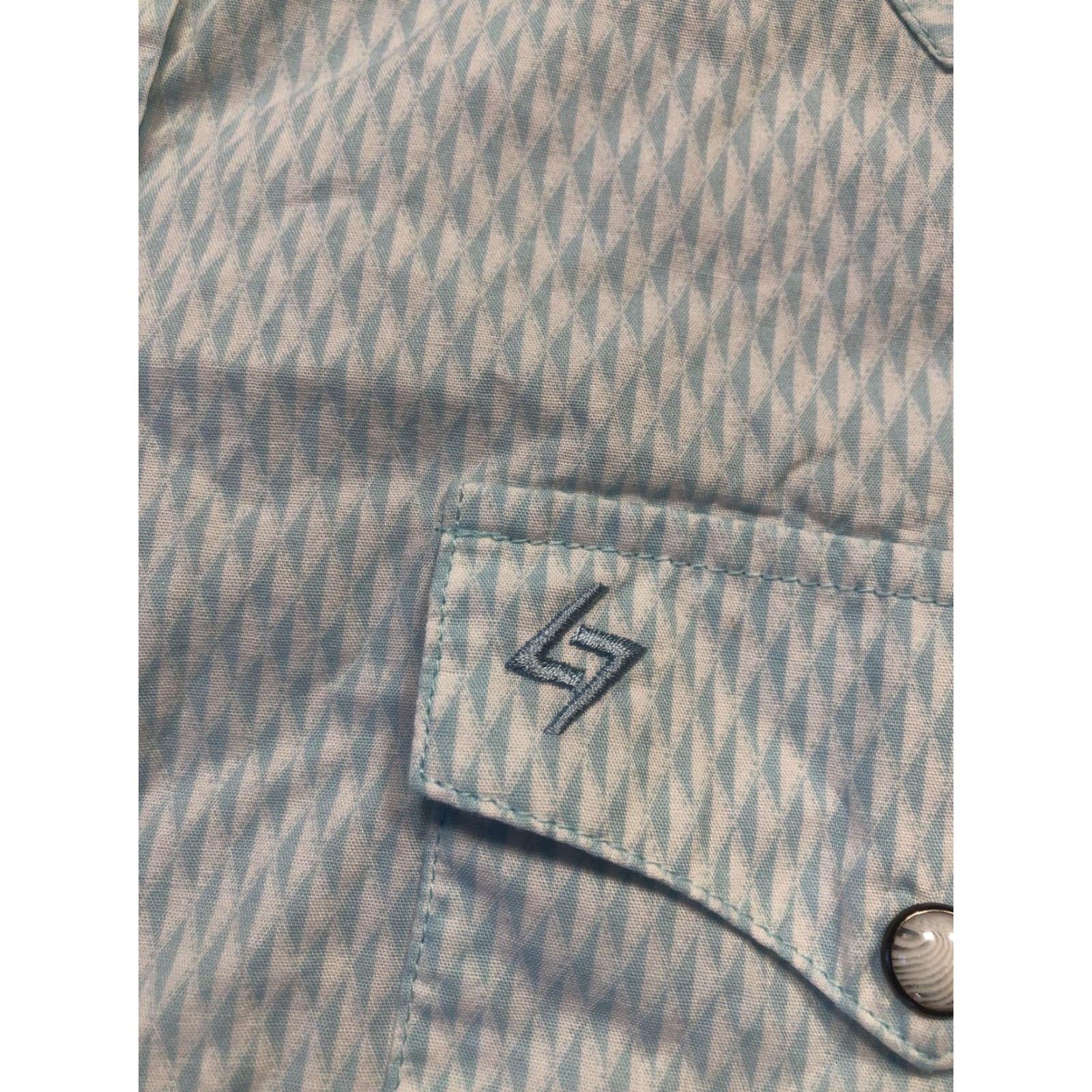 Brooks Garth Brooks Sevens by Cinch Shirt Mens M Blue Diamond Western Pearl Snap Size US M / EU 48-50 / 2 - 7 Thumbnail