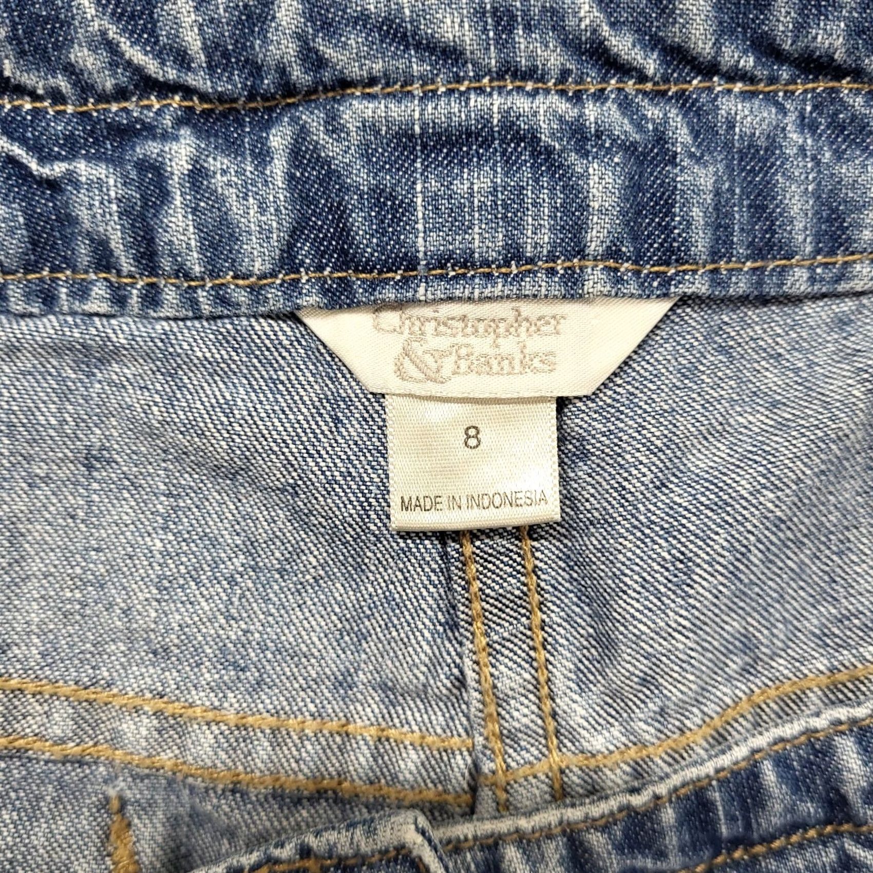 Vintage Christopher & Banks Capri Jeans Denim Wide Leg Knee Length Blue Size 8 Womens Regular 100% Cotton Size 30" / US 8 / IT 44 - 2 Thumbnail