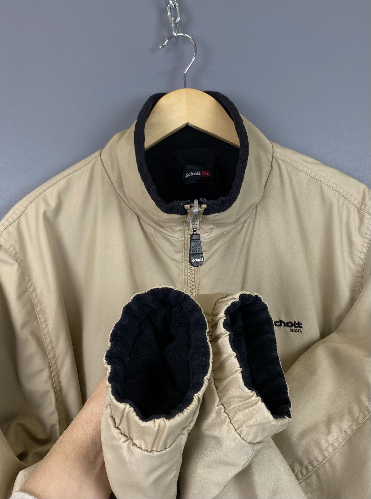 Schott Schott Full Zip Reversible Jacket Men’s Size XL Beige Top Size US XL / EU 56 / 4 - 4 Thumbnail