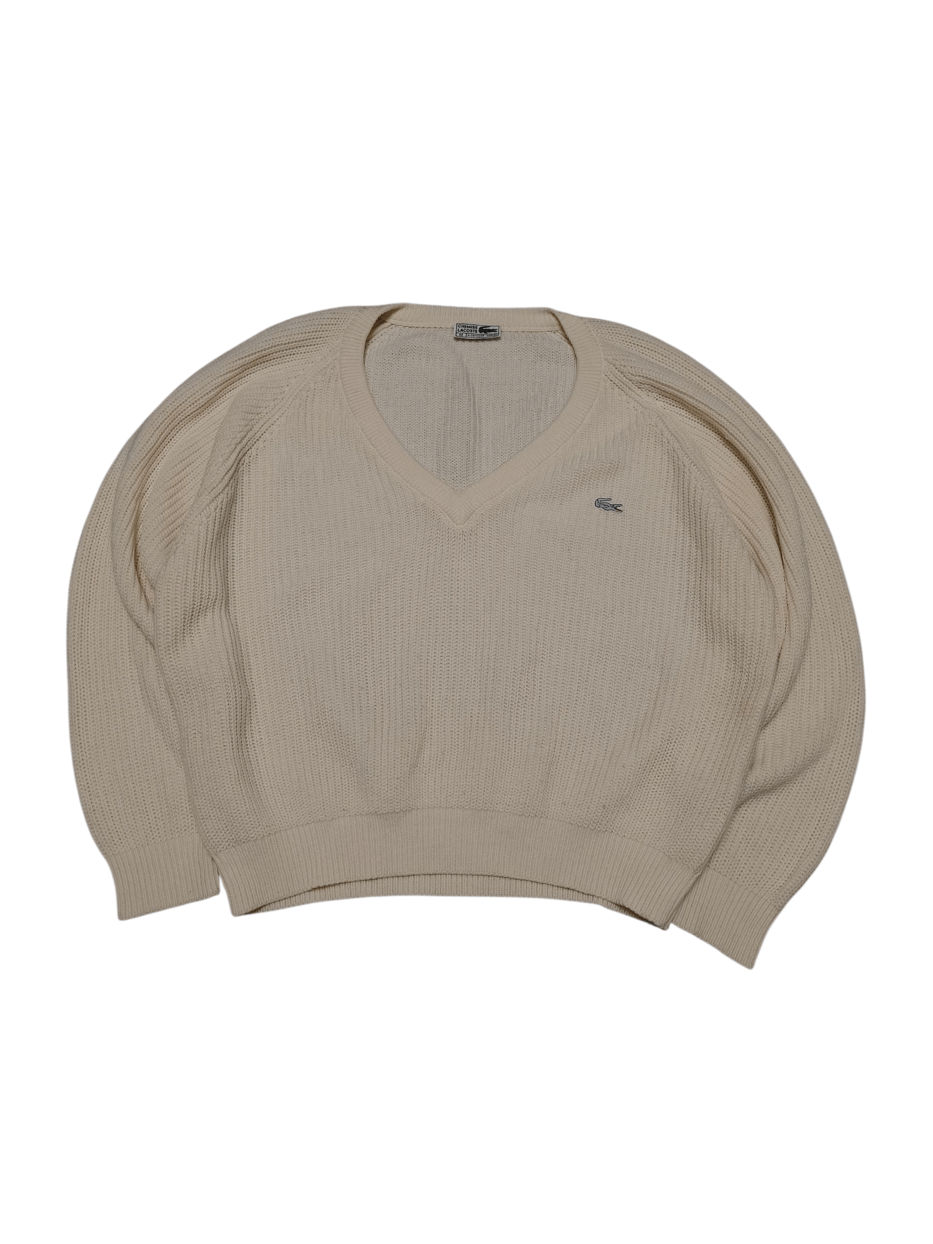 Lacoste LACOSTE VINTAGE 80S V-NECK LUXURY OLDMONEY SWEATER Size US M / EU 48-50 / 2 - 1 Thumbnail
