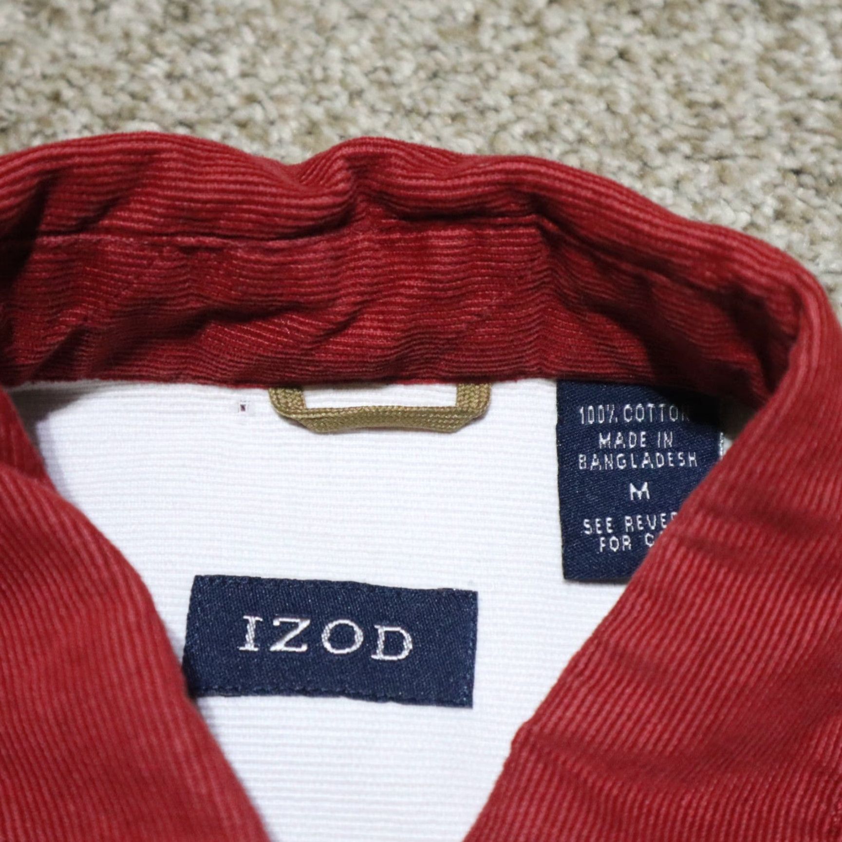 Izod IZOD Shirt Red Long Sleeve Button-Up 100% Cotton Adult Men's Size M Medium Size US M / EU 48-50 / 2 - 4 Thumbnail