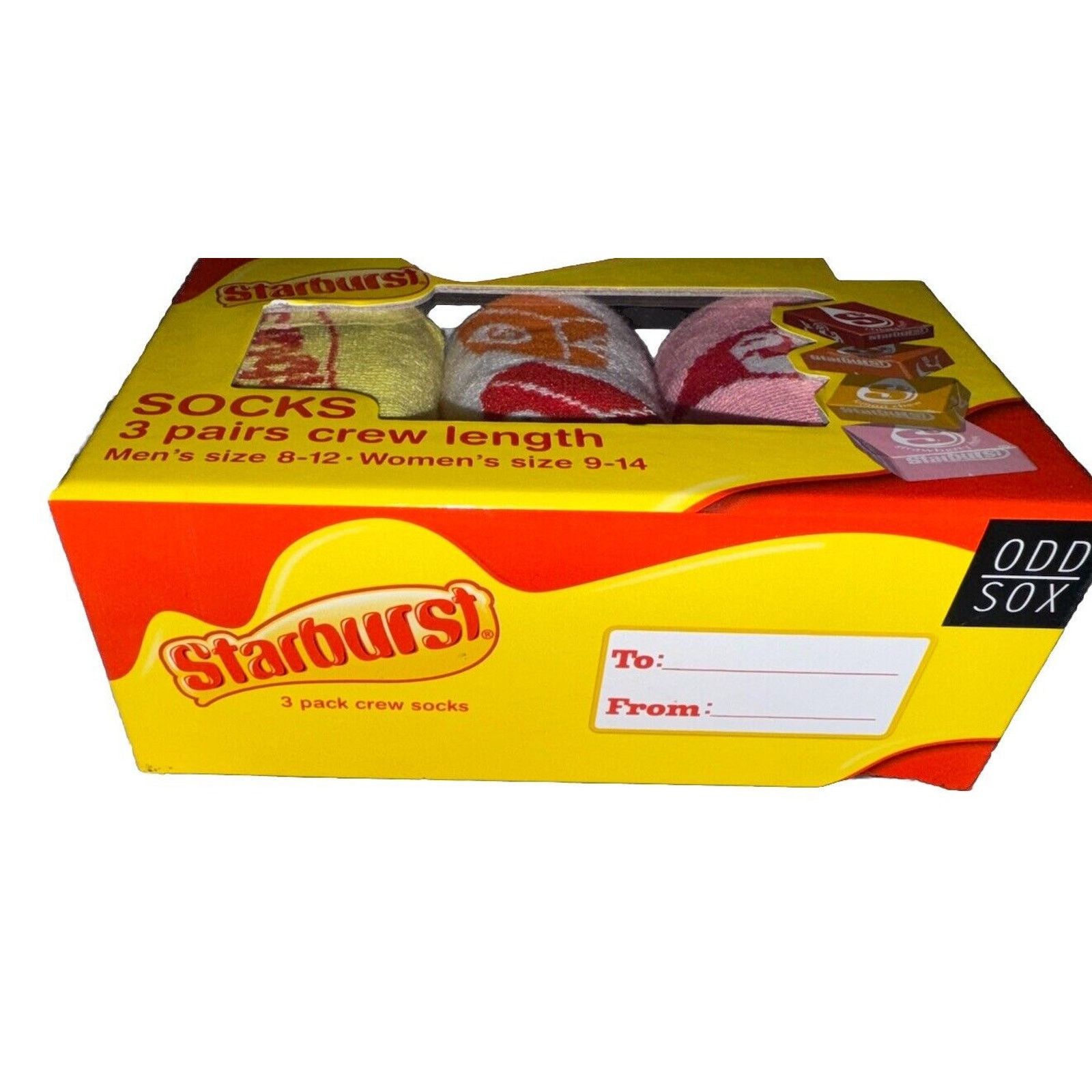The Unbranded Brand Starburst Odd Sox Novelty Funny Socks 3 Pairs Socks Gift Set Size ONE SIZE - 3 Thumbnail