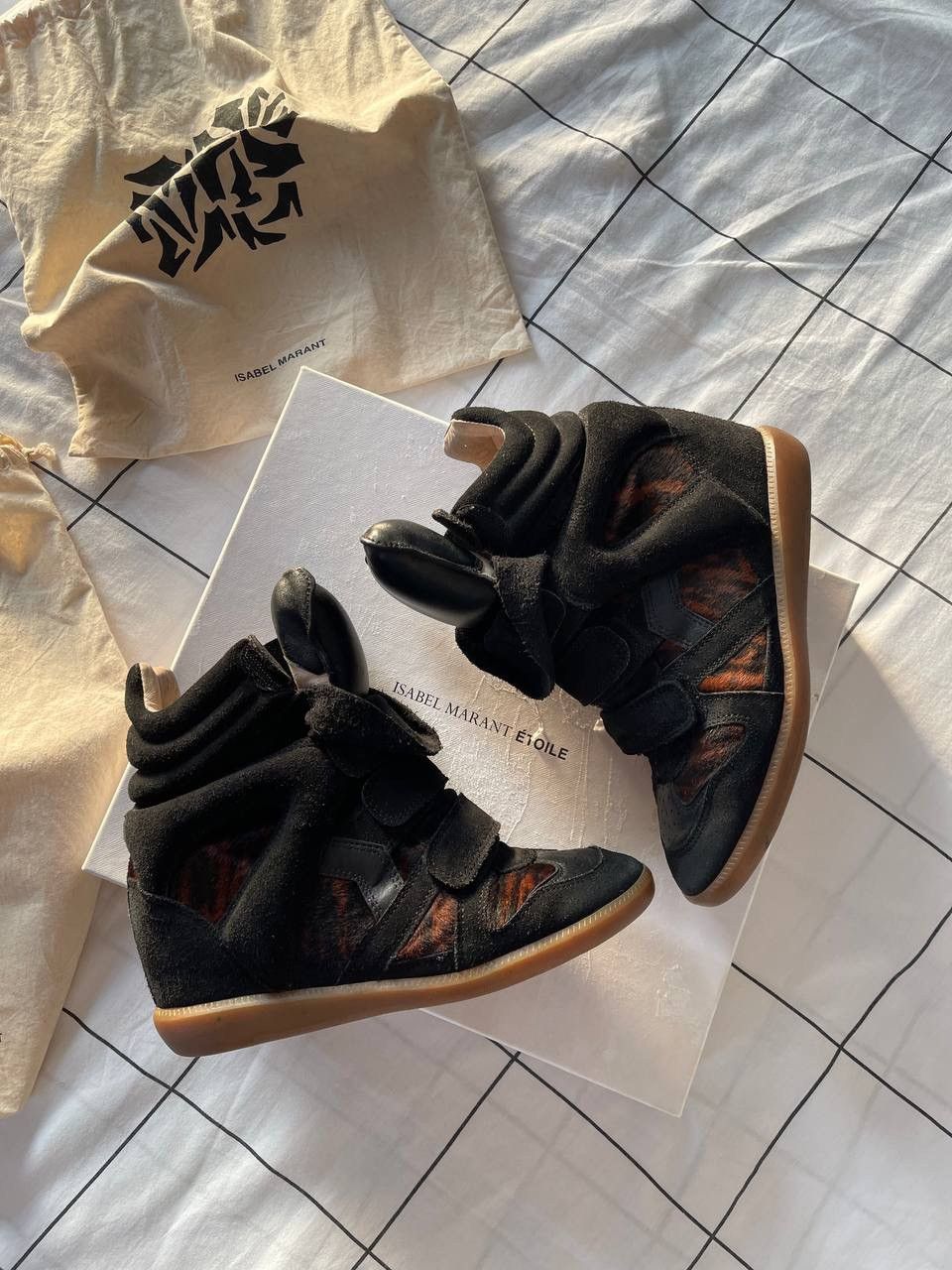 Isabel Marant Isabel Marant Bekett sneakers shoes Washed Black Suede Wedge Size US 7 / IT 37 - 2 Thumbnail