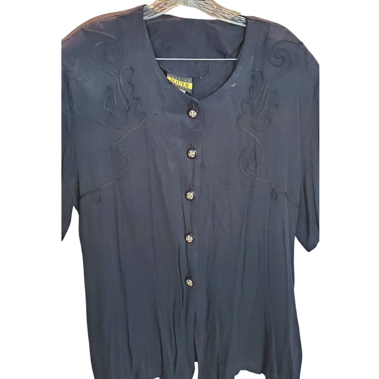Other Jouly Black Gold Button Tie Back Blouse XL Size XL / US 12-14 / IT 48-50 - 3 Thumbnail