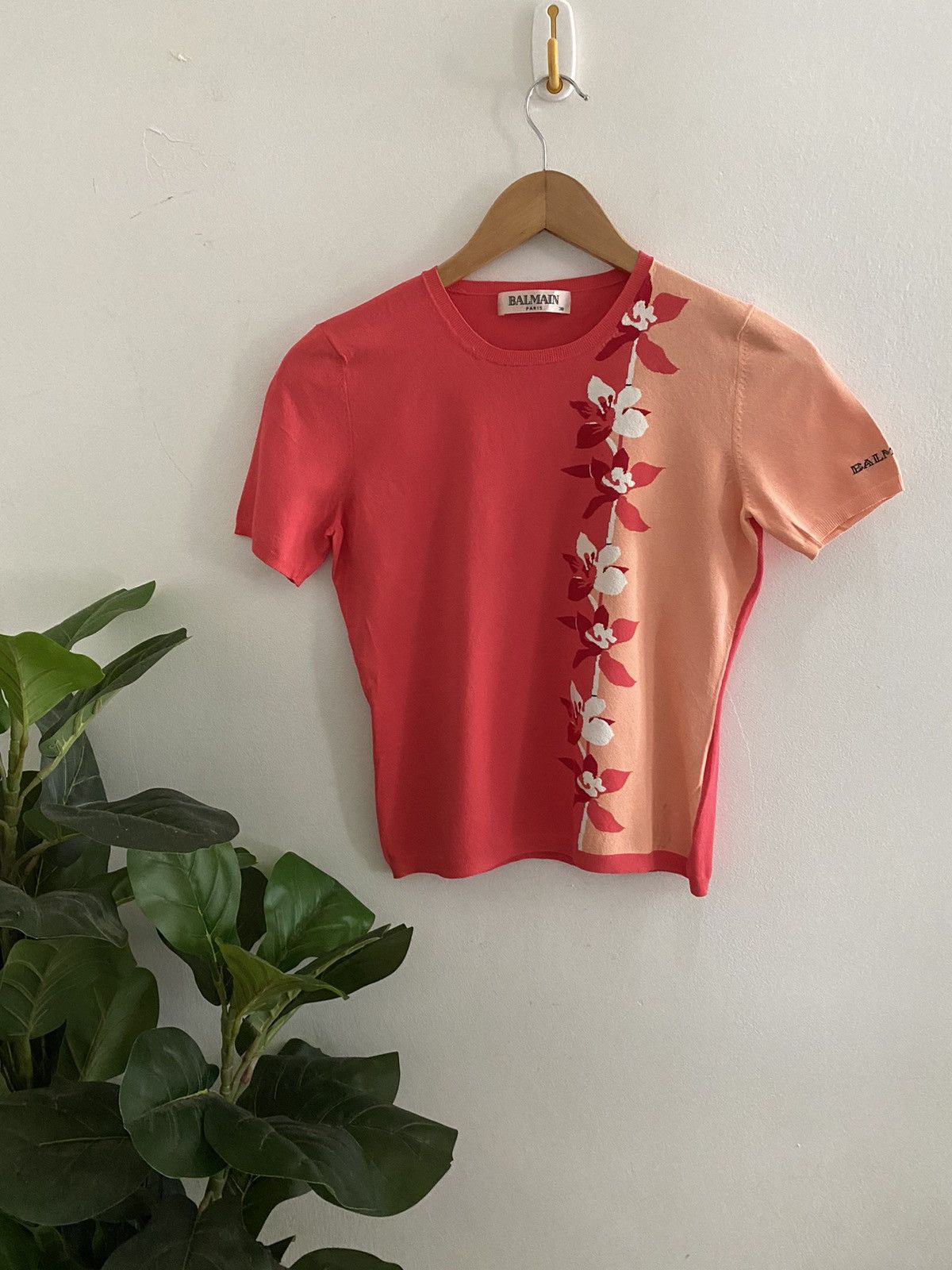 Balmain × Designer BALMAIN FLOWERS PINK SHIRT Size M / US 6-8 / IT 42-44 - 7 Thumbnail