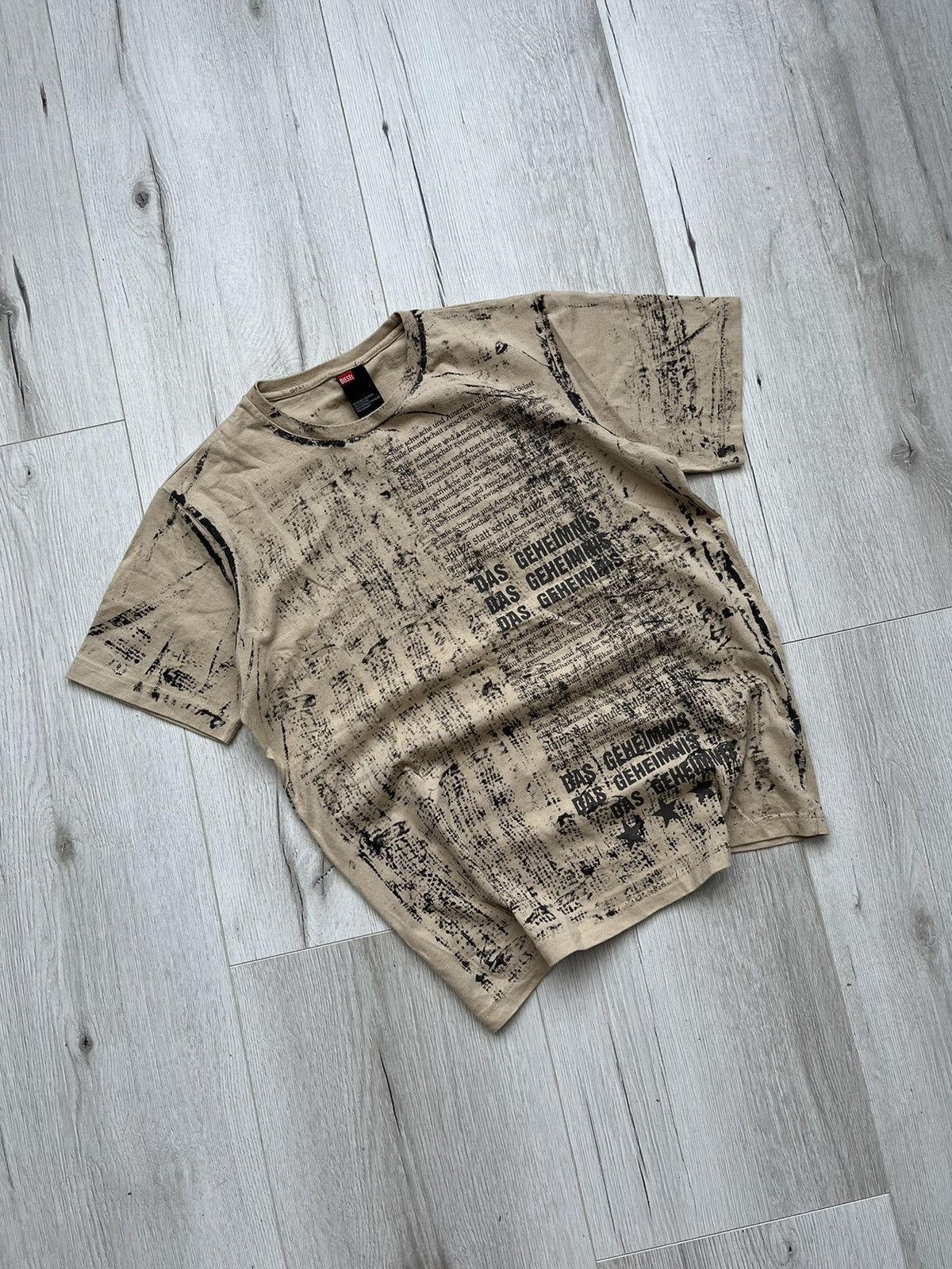 Diesel × Vintage Vintage 90s Diesel Painted Avantgarde Rare T 