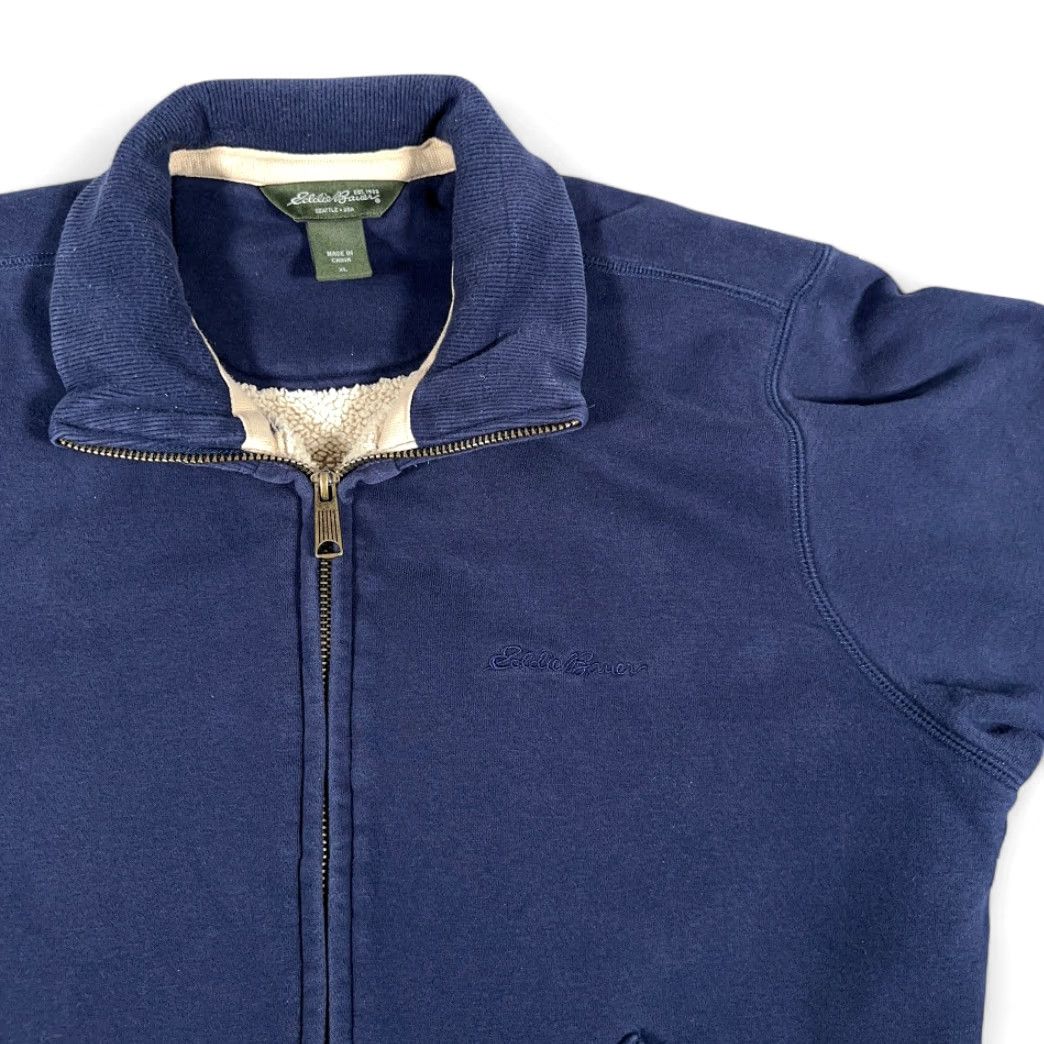 Eddie Bauer VINTAGE Eddie Bauer Jacket Adult LARGE Blue Sweatshirt Sherpa Lined Zip Up Y2K Size US L / EU 52-54 / 3 - 2 Thumbnail