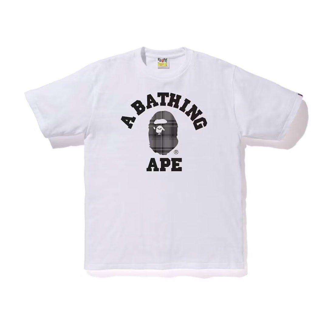 Bape Check College Tee White/Black Size US S / EU 44-46 / 1 - 1 Preview