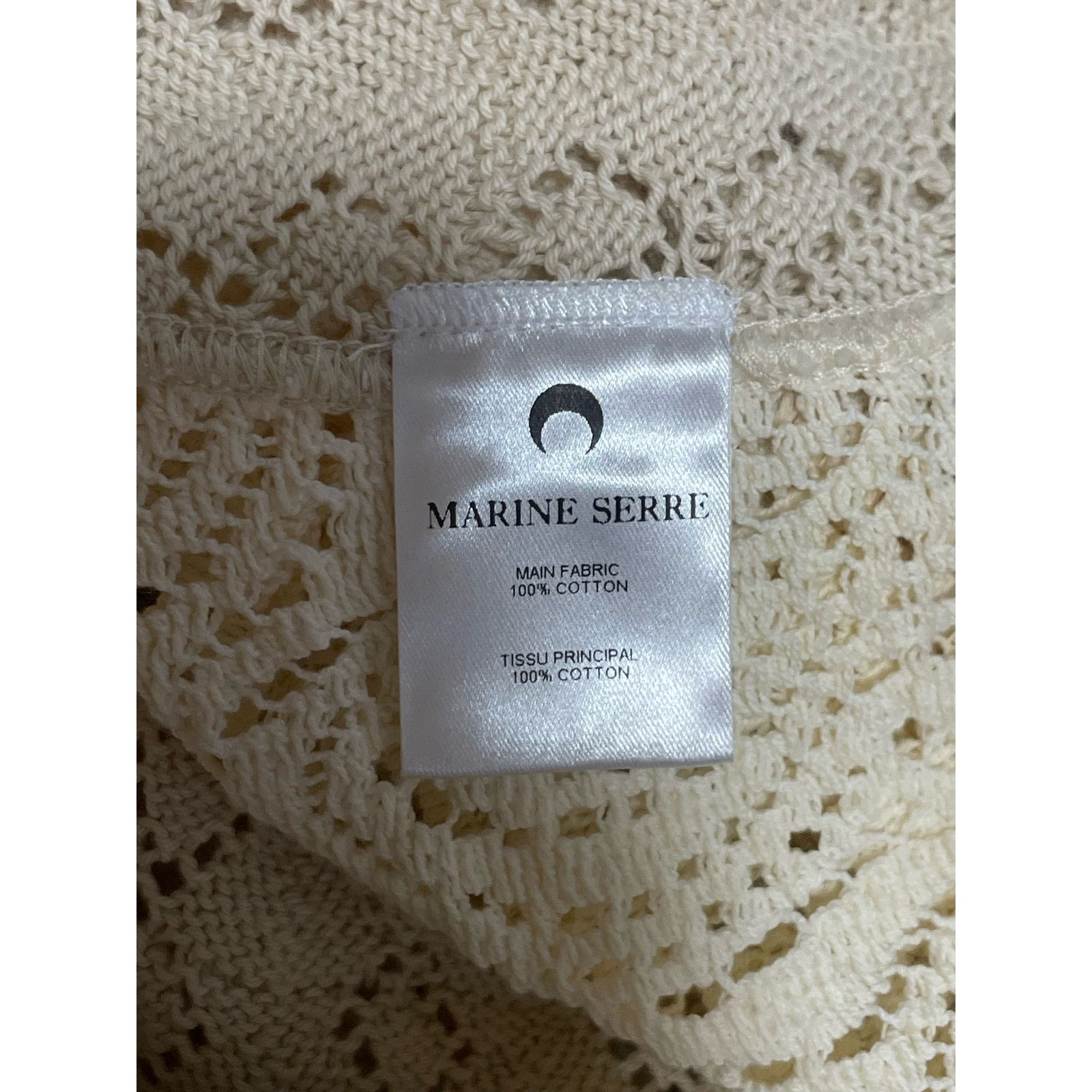 Marine Serre SS23 Marine Serre Beige Crochet Regenerated Sweater Size M Size US M / EU 48-50 / 2 - 6 Thumbnail
