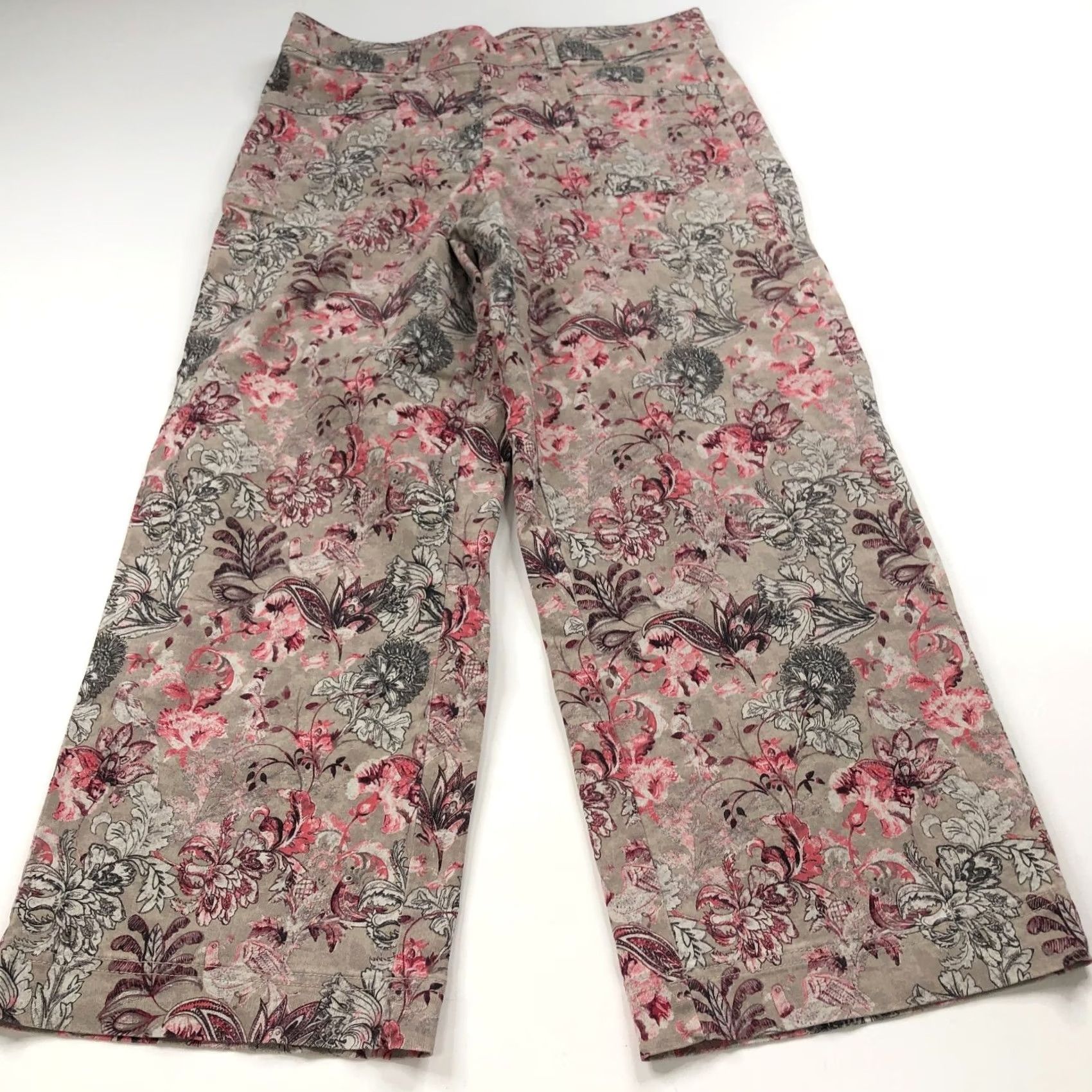 Vintage Chico's Pants Boho Floral High Rise Wide Leg Pull On Elastic Cotton Rayon Spandex Straight Front Pockets Regular 1 33W 26L Womens Modern Vintage: No Size 24" / US 00 / IT 34 - 3 Thumbnail