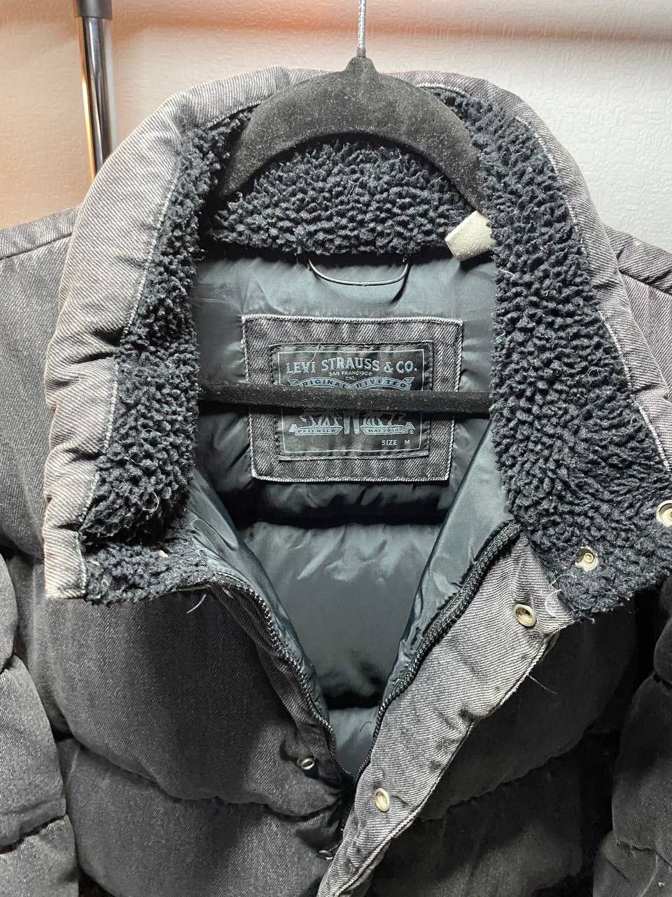 Levi's puffer jacket coat Large down denim Size US M / EU 48-50 / 2 - 2 Thumbnail
