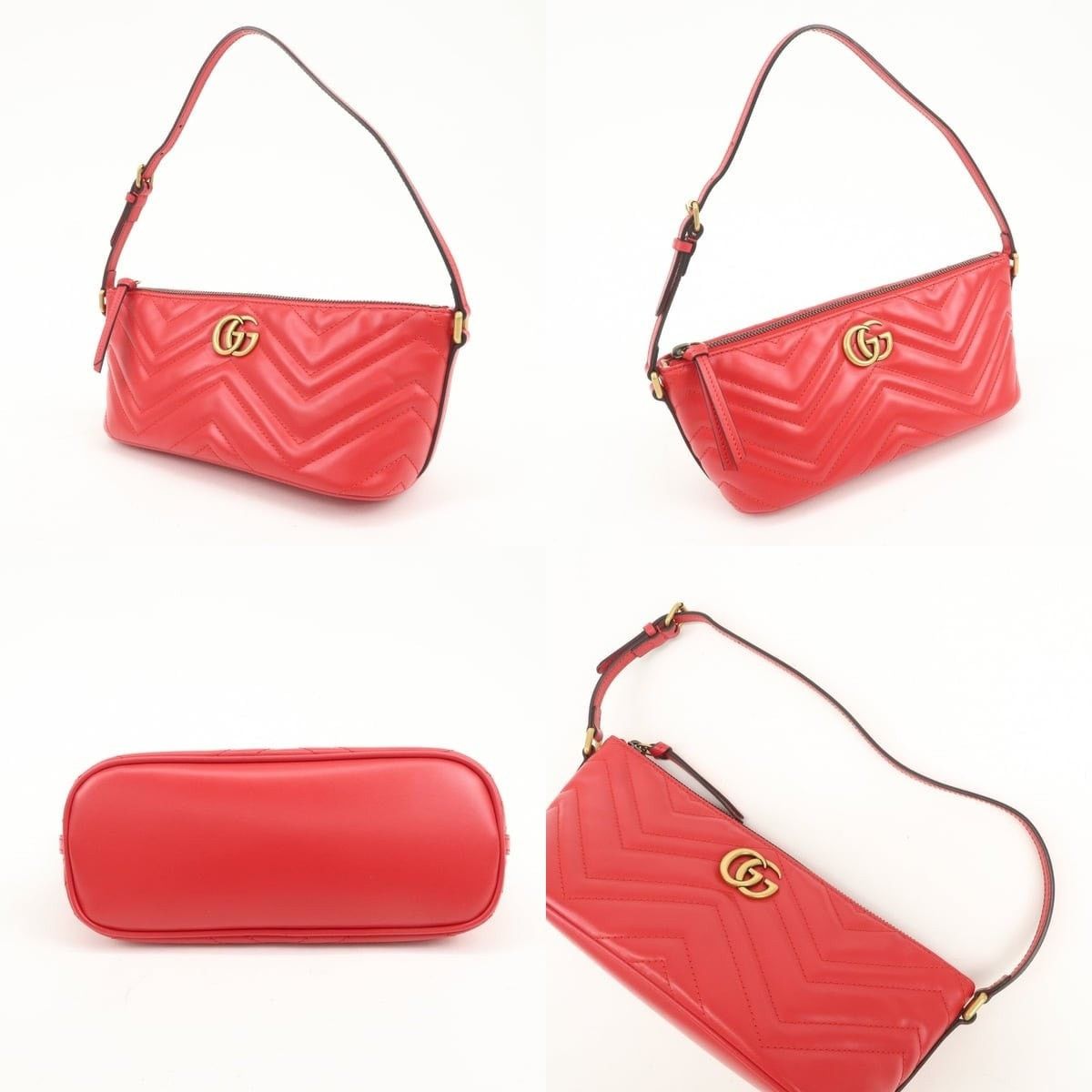 Gucci Gucci GG Marmont Matelasse Leather Shoulder Bag Red Size ONE SIZE - 3 Thumbnail