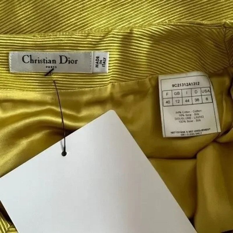 Dior CHRISTIAN DIOR Yellow Green Knee-Length Skirt, M/US8/FR40 Size 26" / US 2 / IT 38 - 5 Thumbnail