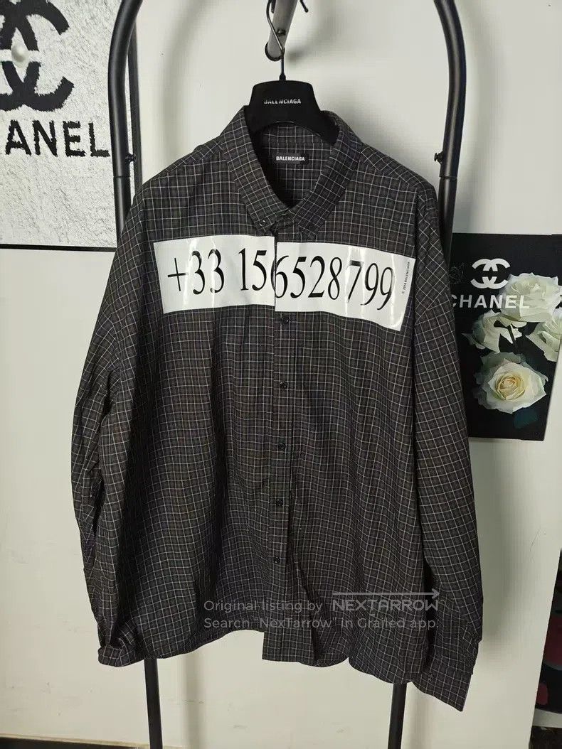 Balenciaga Balenciaga size 41 Embroidered logo shirt Size US S / EU 44-46 / 1 - 1 Thumbnail