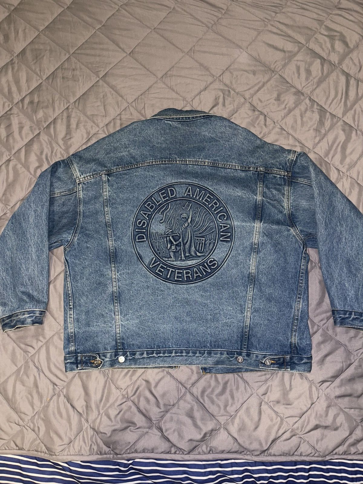 Vintage Disabled American Veterans Denim Jacket Size US L / EU 52-54 / 3 - 3 Thumbnail