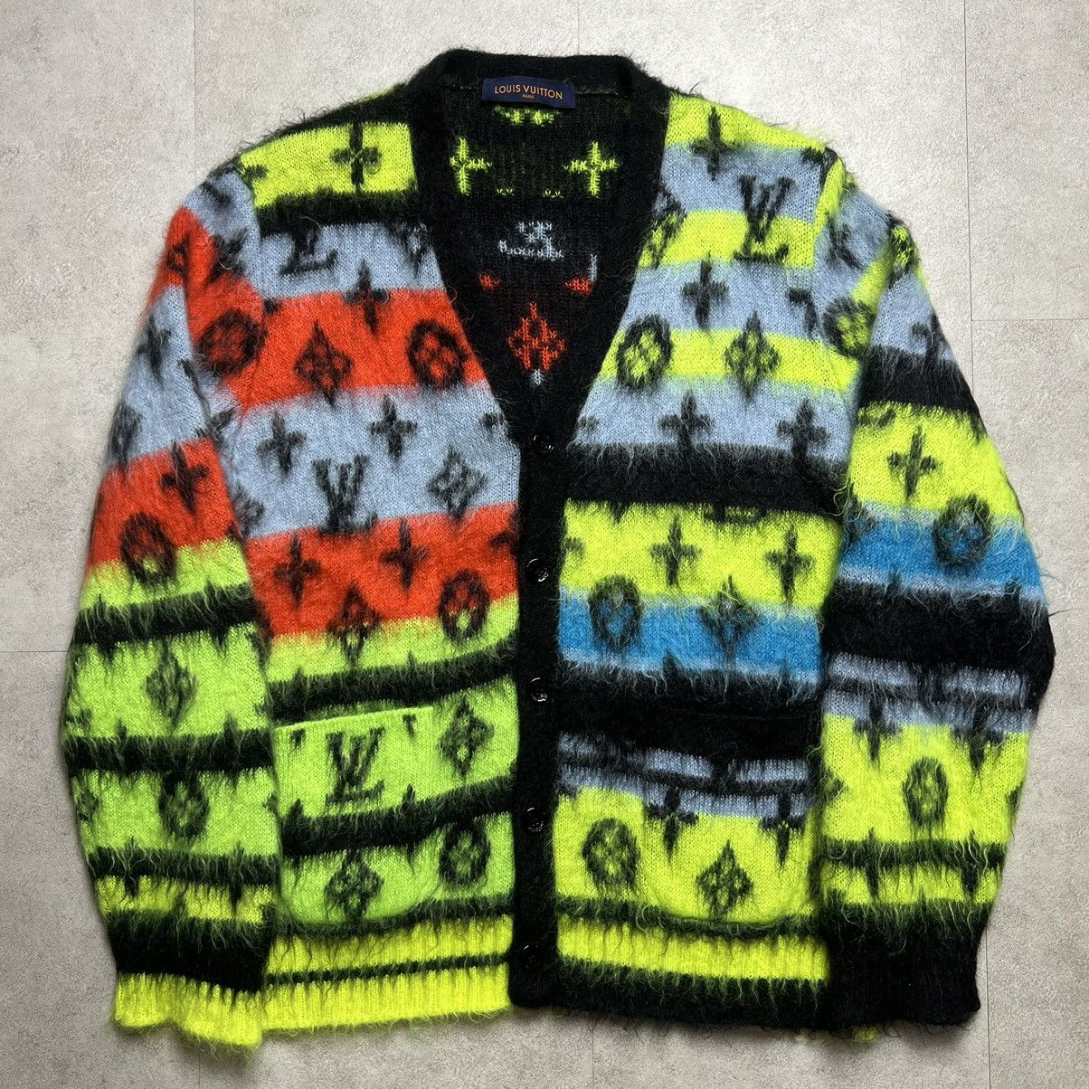 Louis Vuitton Rainbow Mohair Multi Color Monogram Cardigan 2XL LV