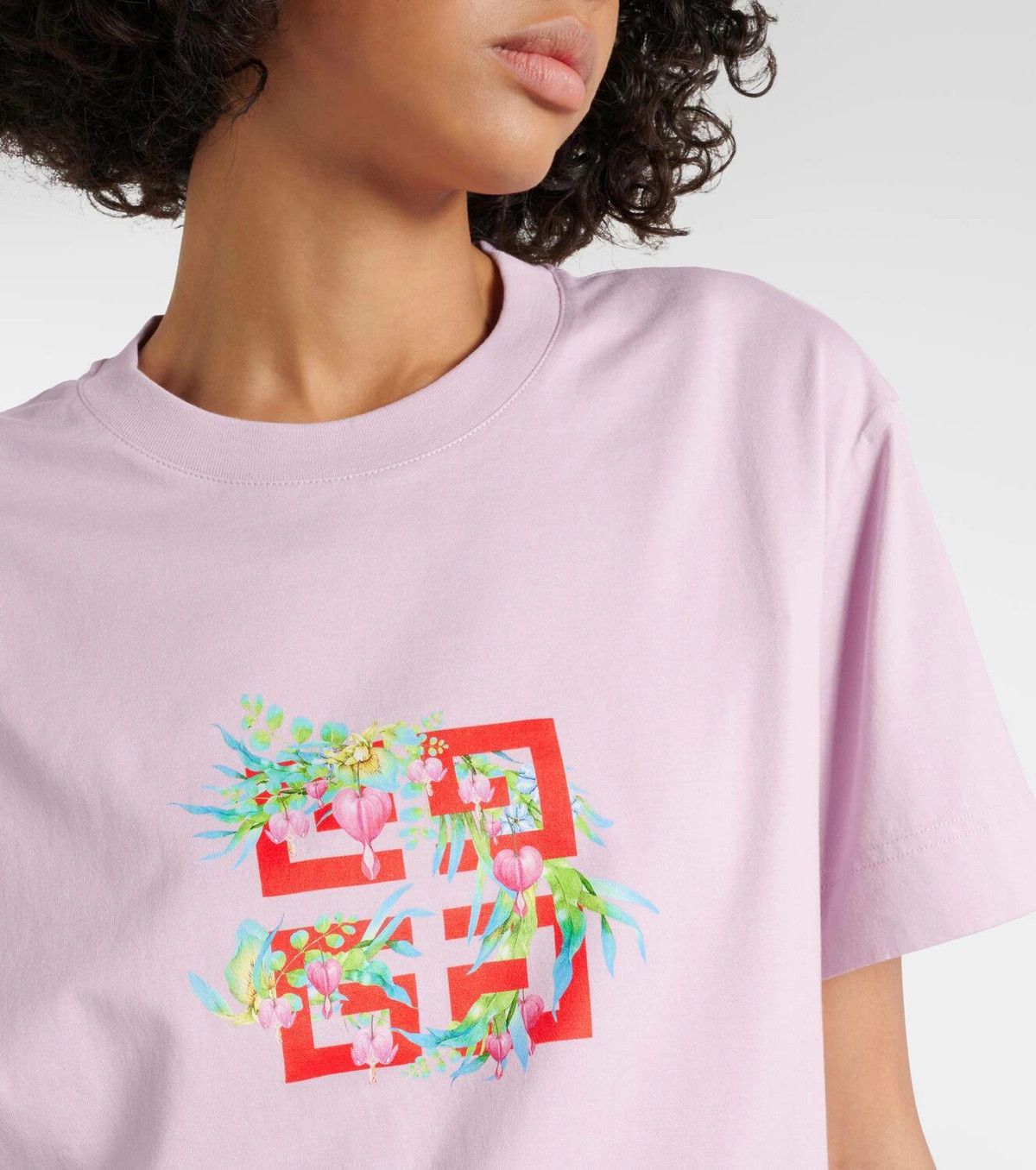 Givenchy o1srvl11e1224 4G Printed Cotton Jersey T-Shirt in Old Pink Size L / US 10 / IT 46 - 3 Thumbnail