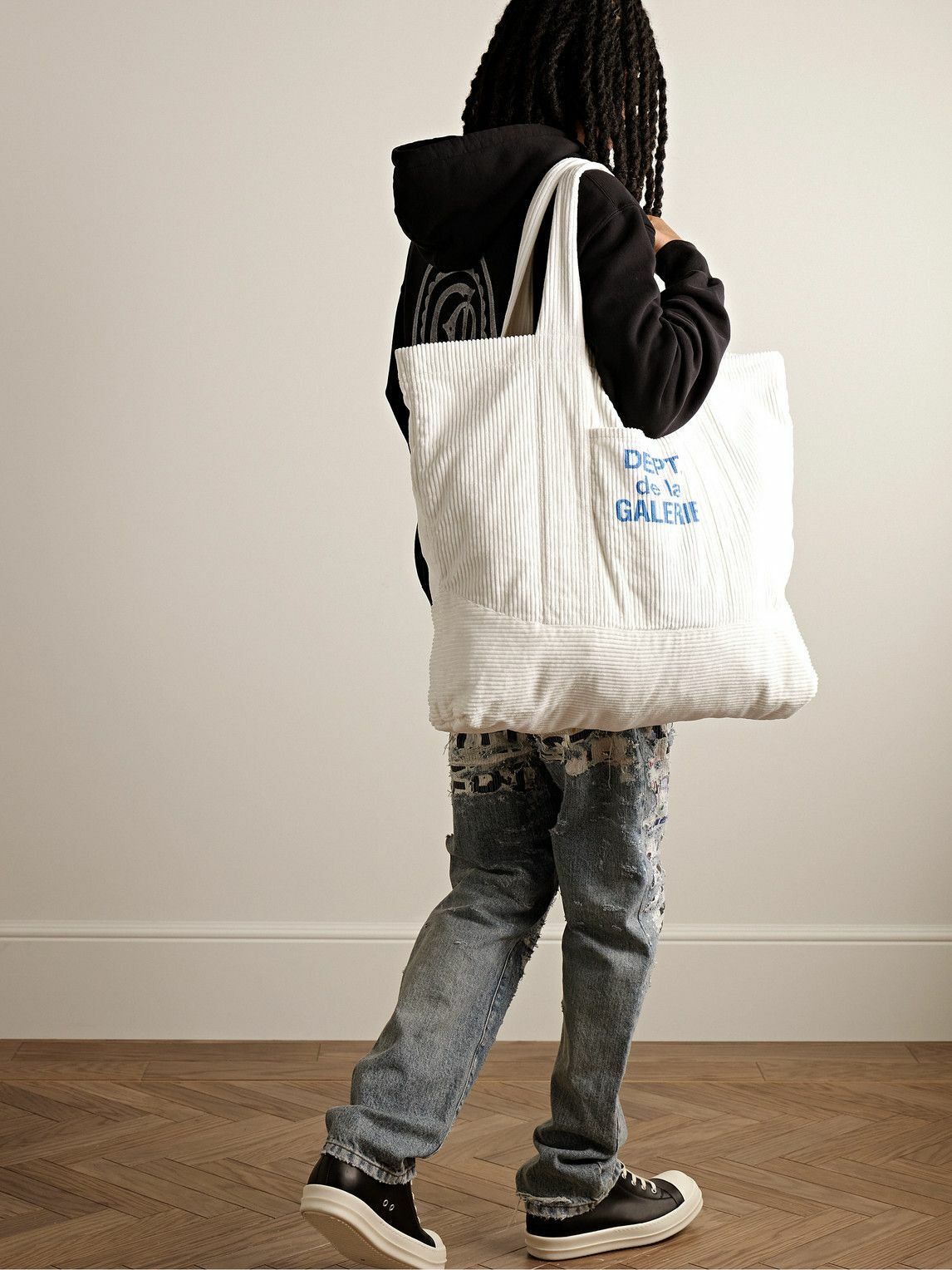 Gallery Dept. o1mle0226 Size: OS / Corduroy Tote Bag in White Size ONE SIZE - 2 Thumbnail