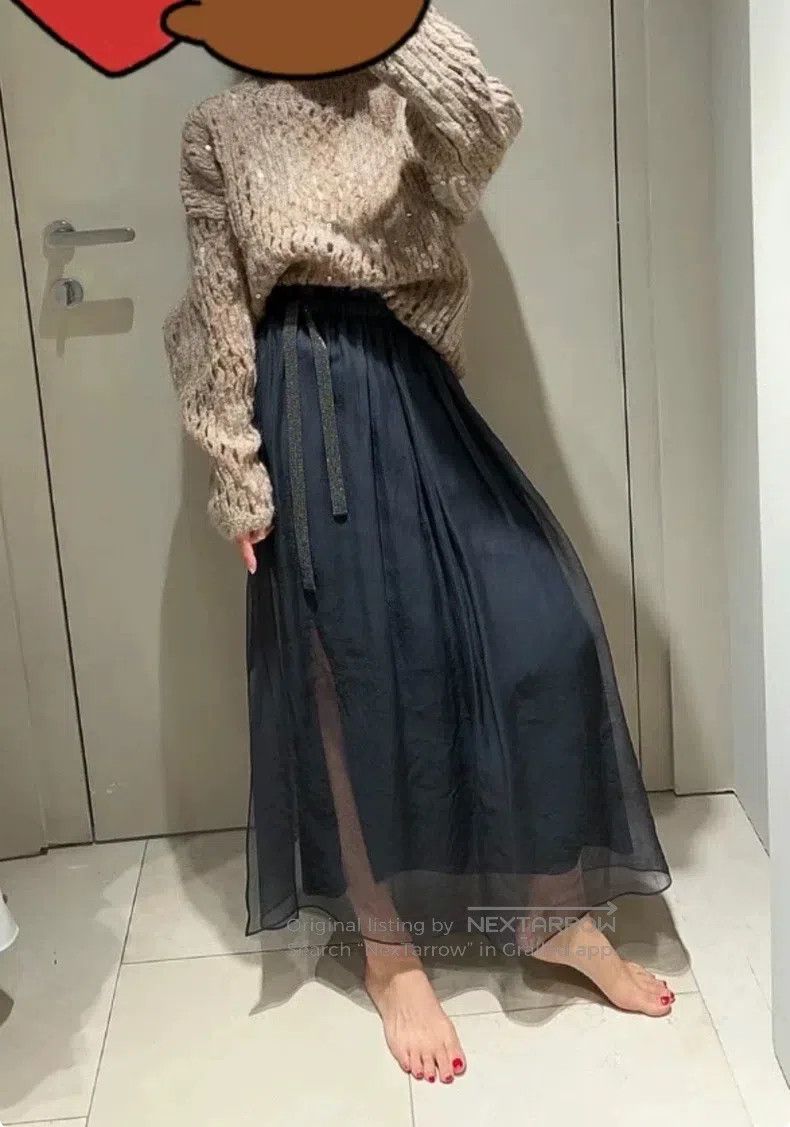 Brunello Cucinelli Brunello Cucinelli Studded Silk Skirt Size 25" / US 0 / IT 36 - 7 Thumbnail