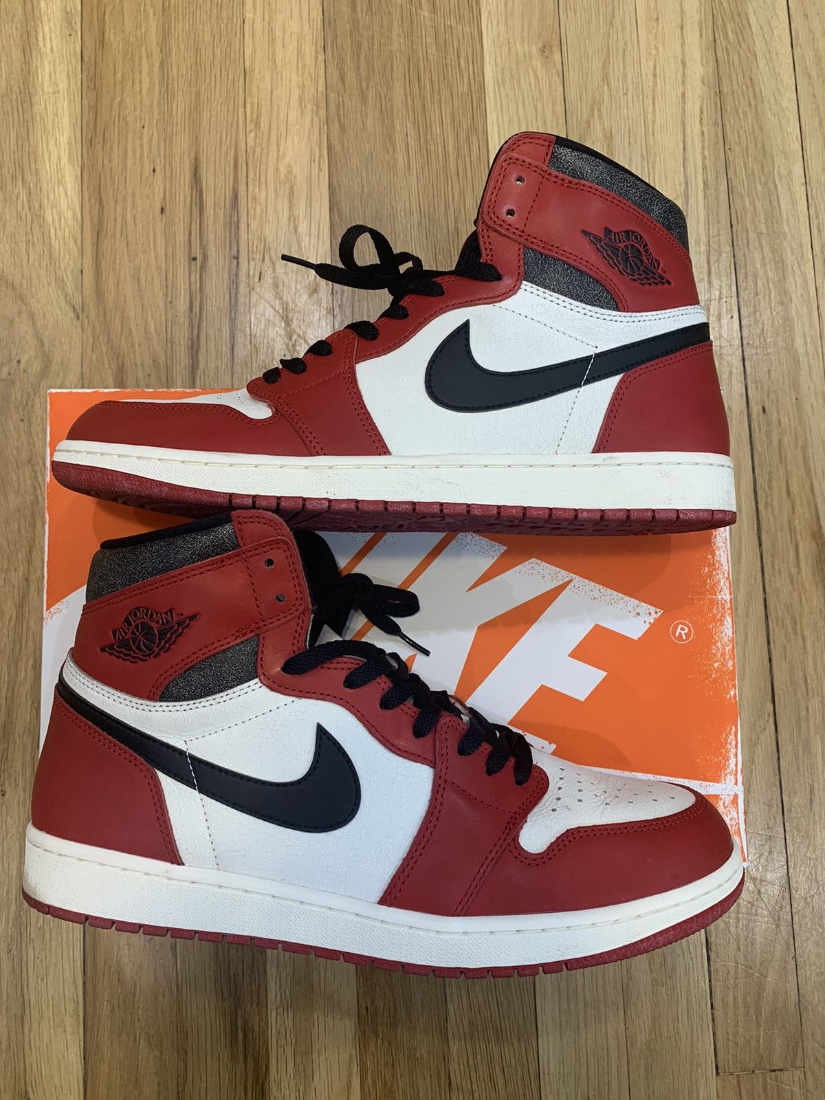 image of Air Jordan 1 Chicago Lost N Found Shoes in Red, Men's (Size 13)