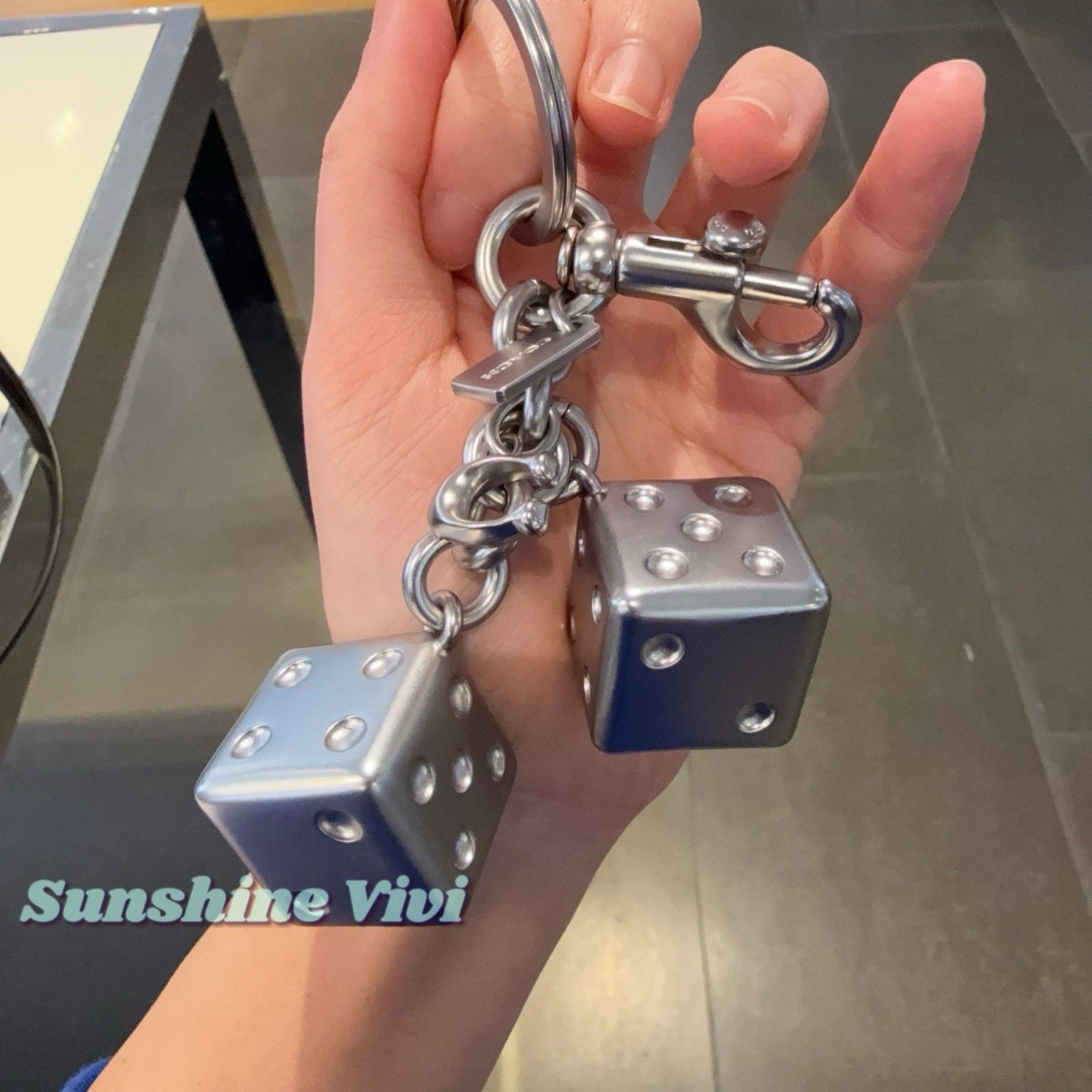 Coach NWT Coach 3D Metal Dice Cluster Bag Charm Keychain Fob CZ128 Size ONE SIZE - 6 Thumbnail
