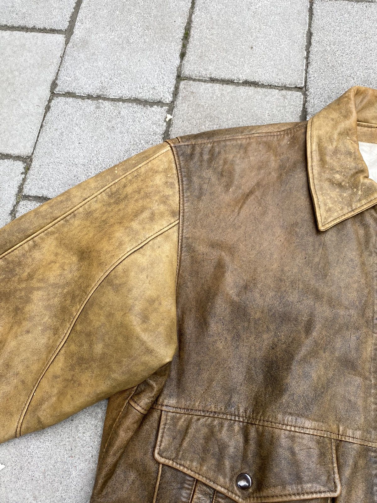 Leather Vintage Brown Leather Bomber Jacket Size US S / EU 44-46 / 1 - 2 Thumbnail